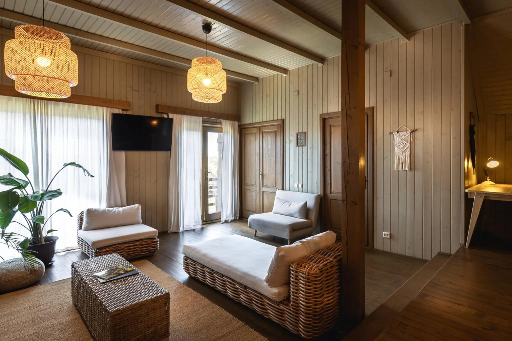 Seating area, Bed in Green Village Resort