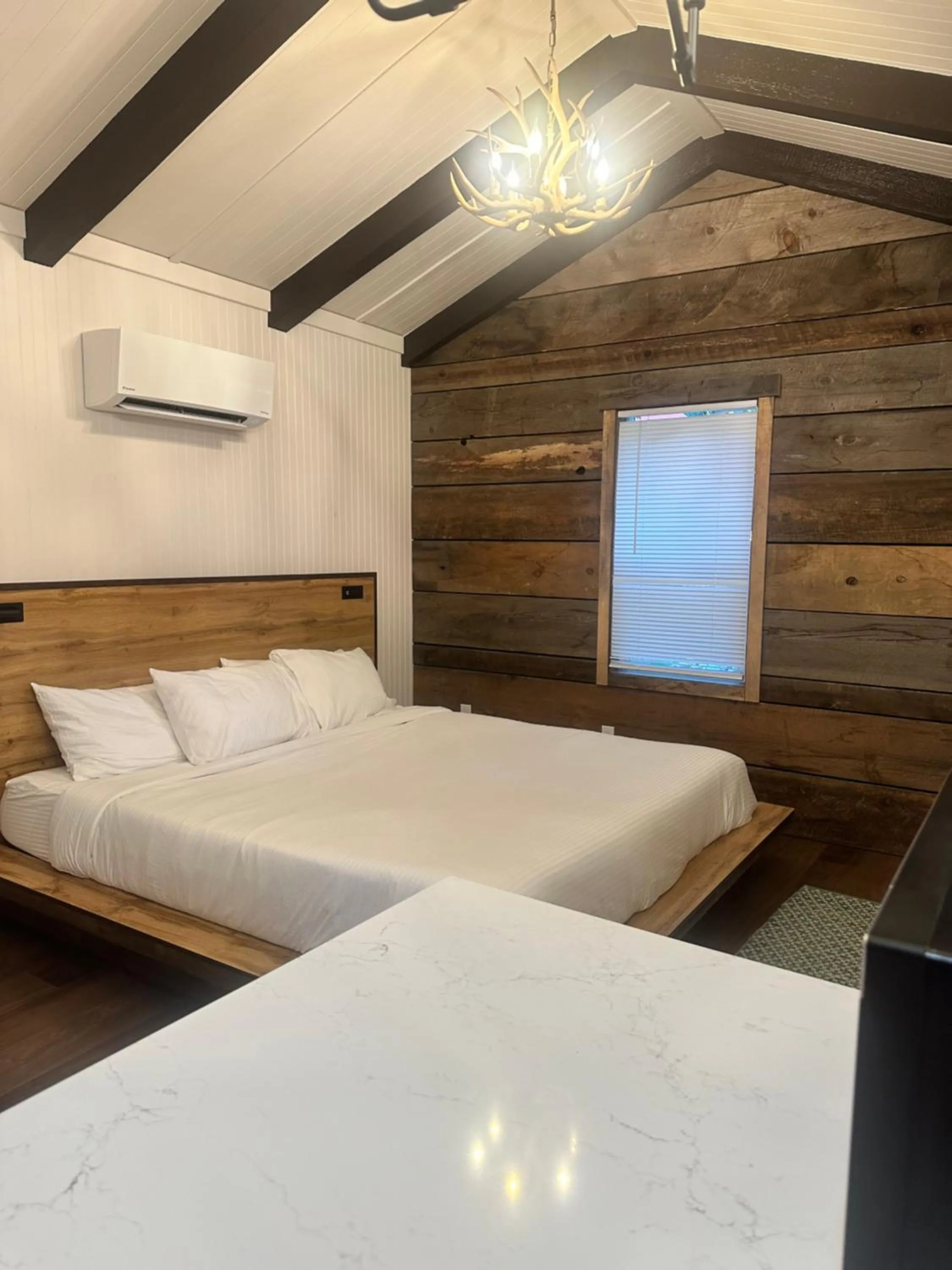 Bed in Brundage Bungalows