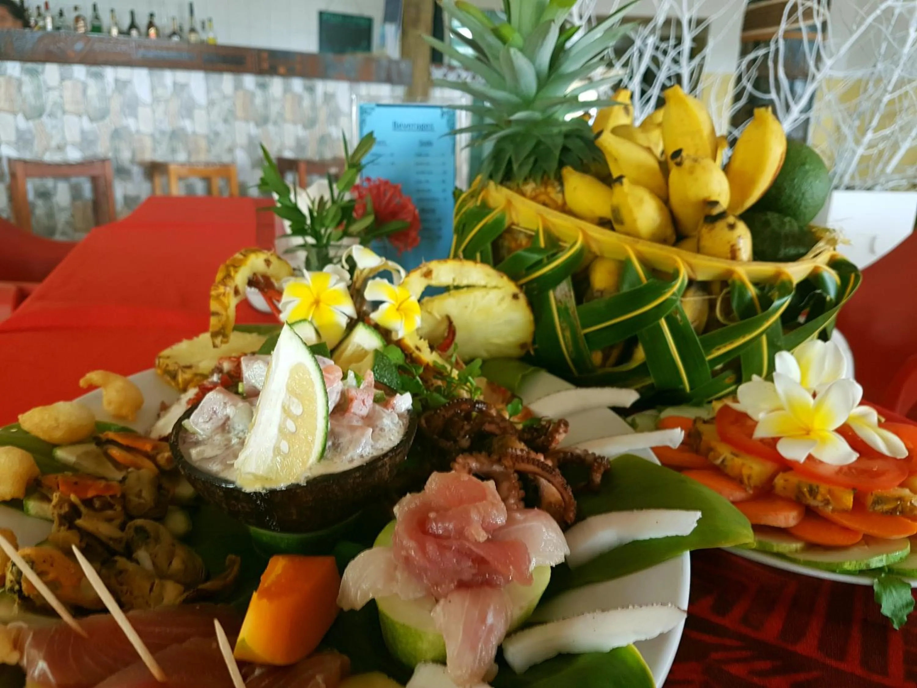 Buffet breakfast in Le Uaina Beach Resort