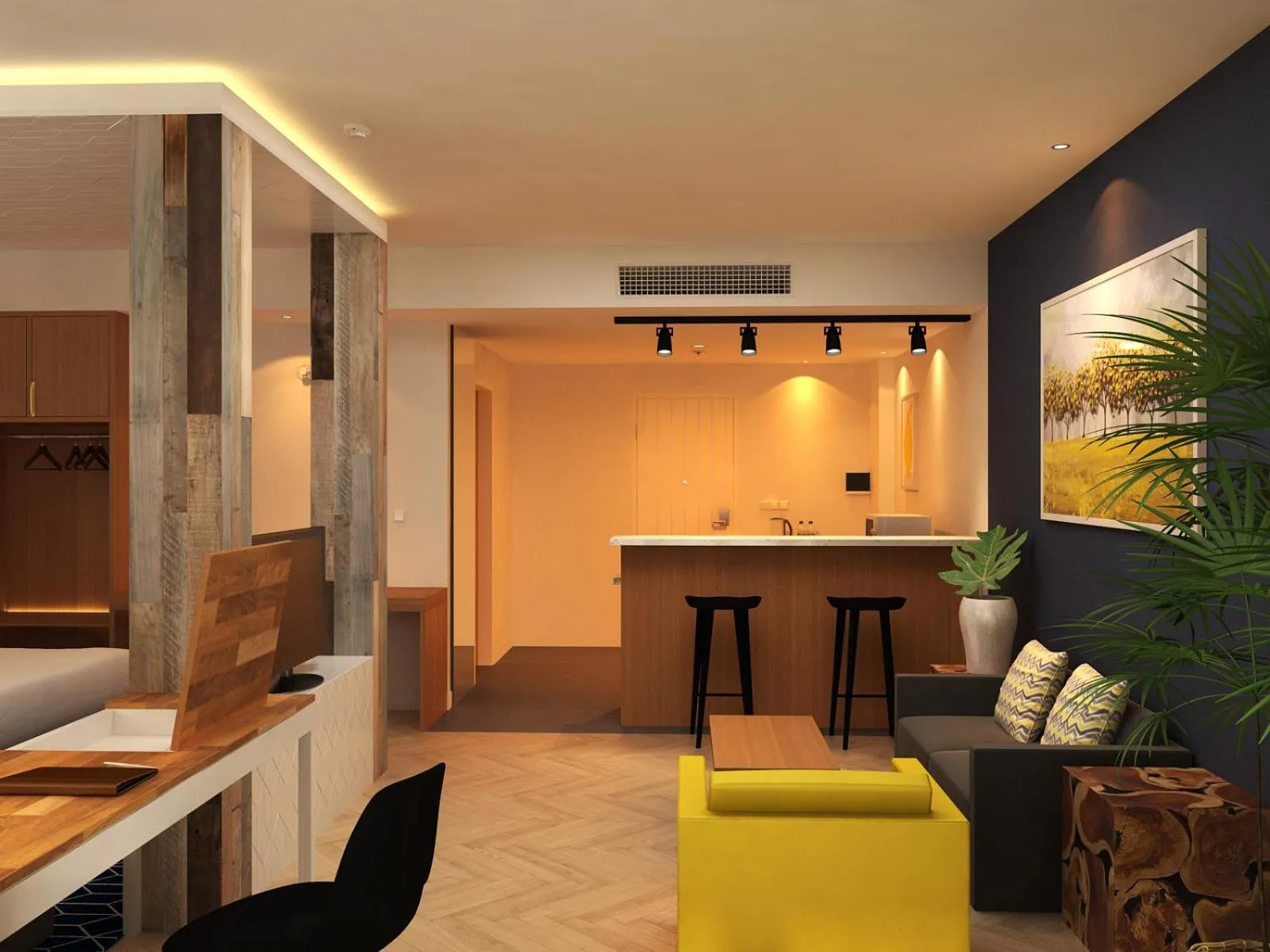 Living room in Pollos Hotel & Gallery