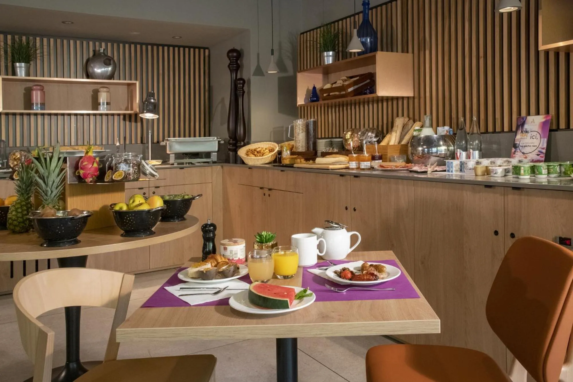 Buffet breakfast in Novotel Antibes Sophia Antipolis