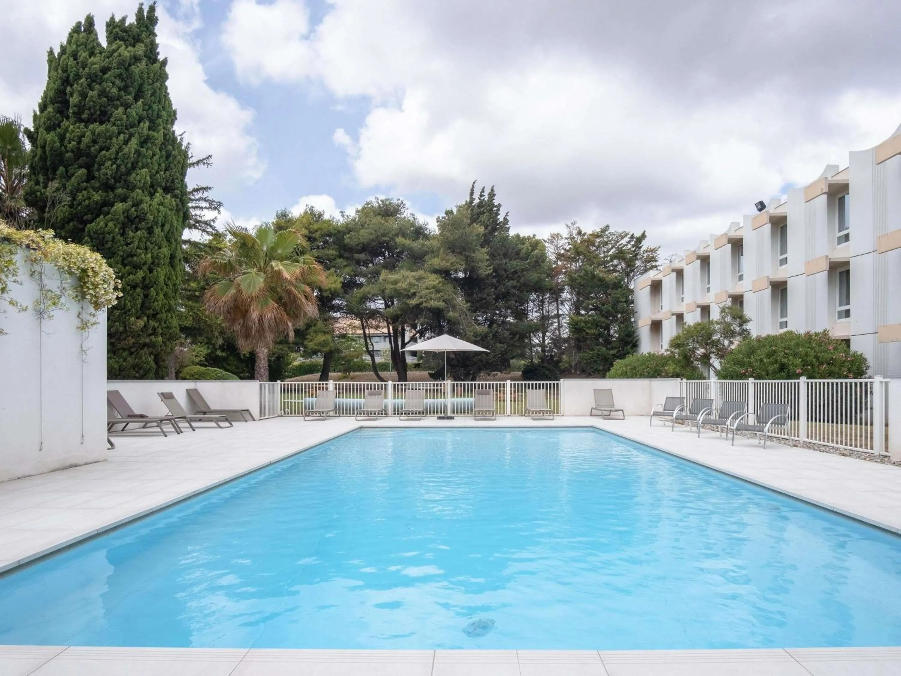 Pool view in Novotel Narbonne Sud A9/A61