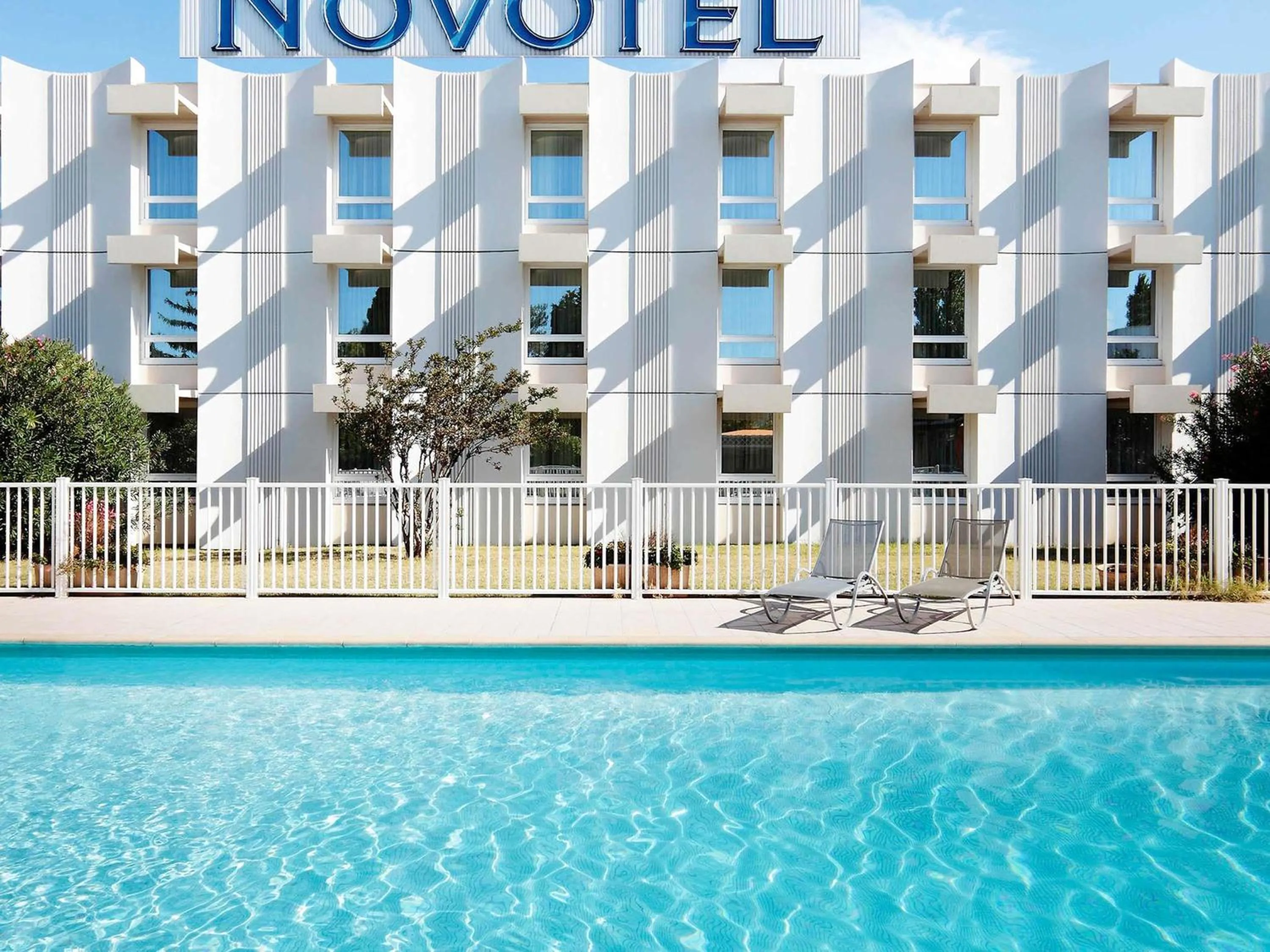 Pool view in Novotel Narbonne Sud A9/A61