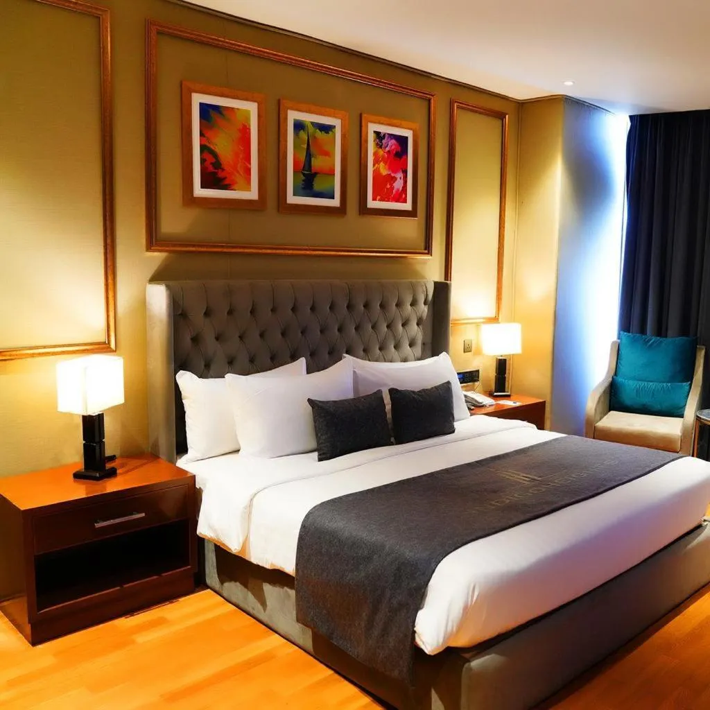 Living room, Bed in Indigo Heights Hotel & Suites