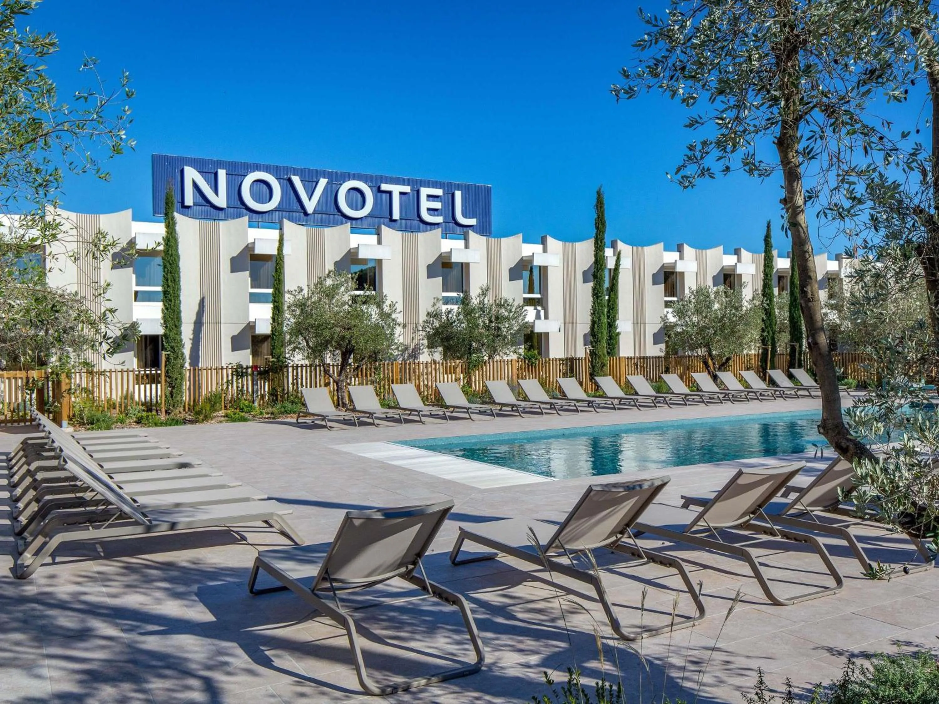 Pool view in Novotel Perpignan Nord Rivesaltes