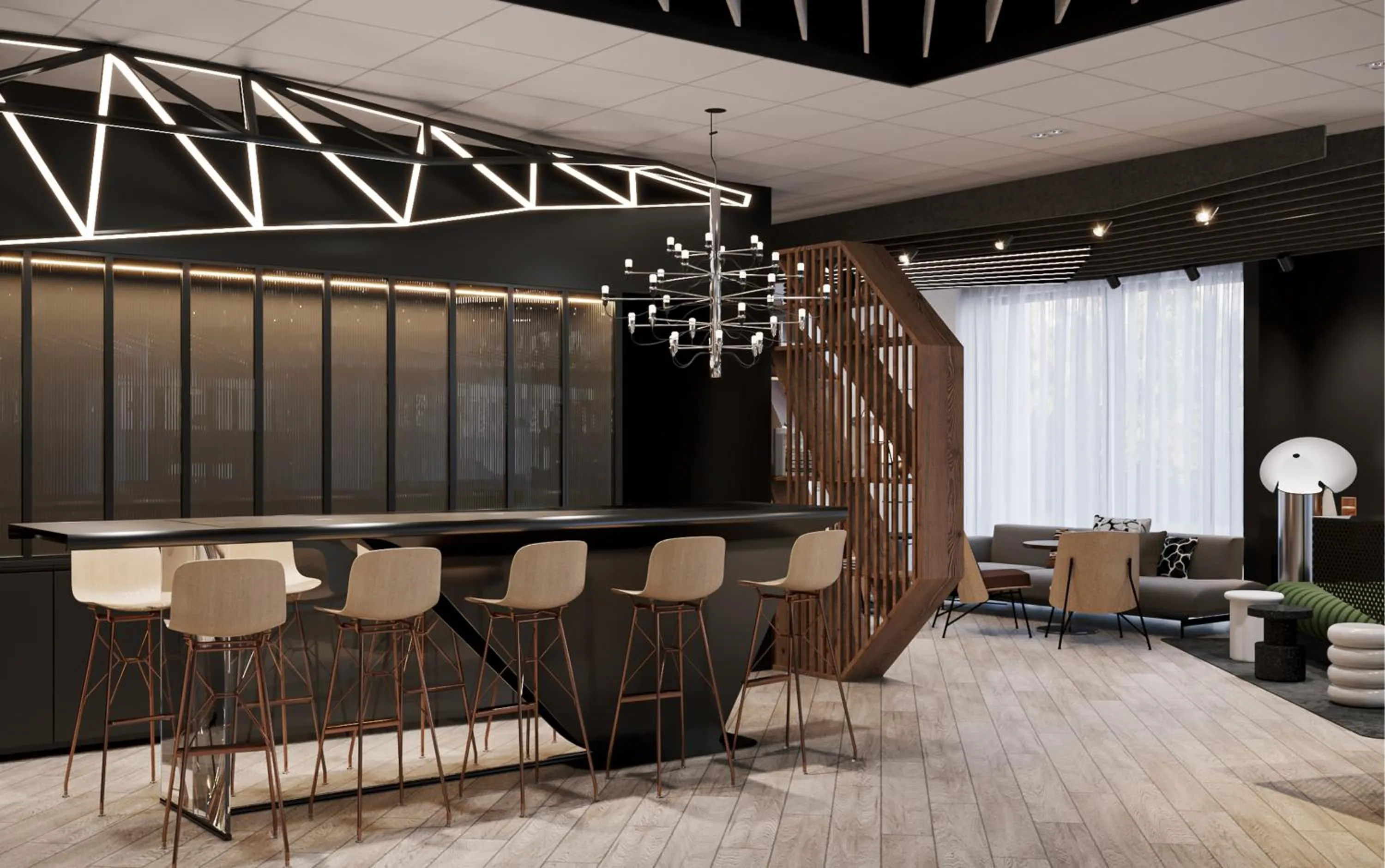 Lobby or reception in Novotel Poitiers Site du Futuroscope