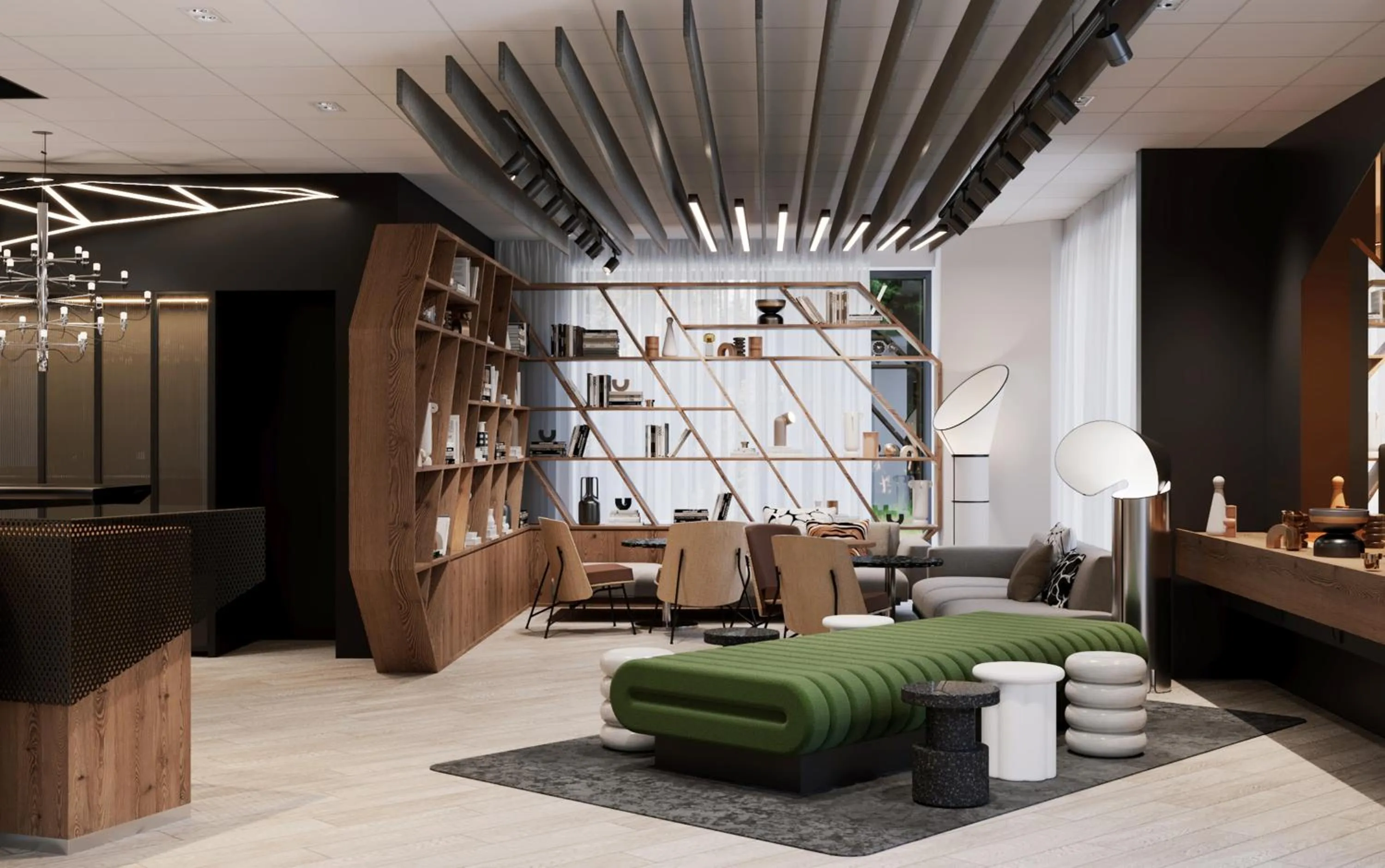 Lobby or reception in Novotel Poitiers Site du Futuroscope