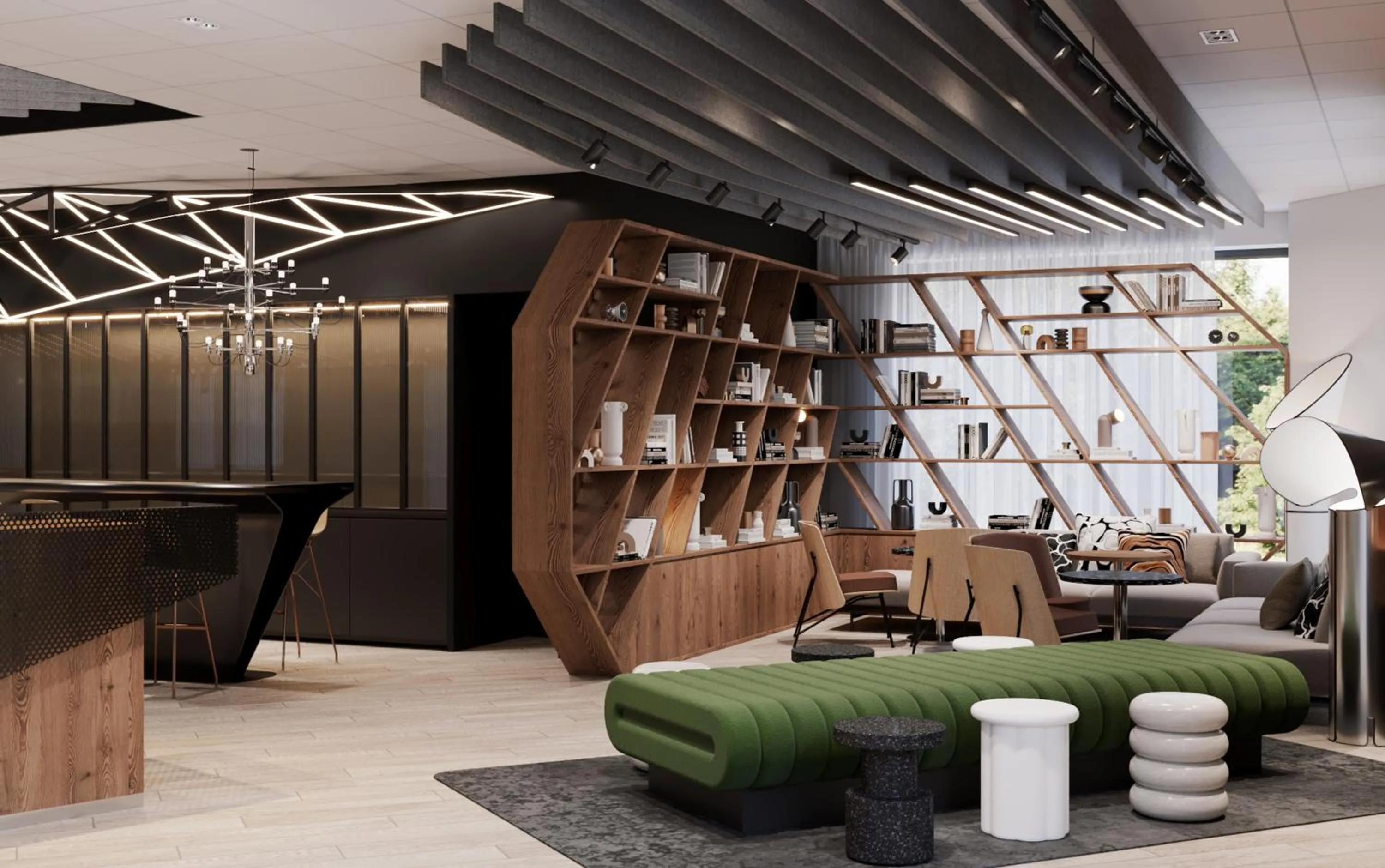 Lobby or reception in Novotel Poitiers Site du Futuroscope