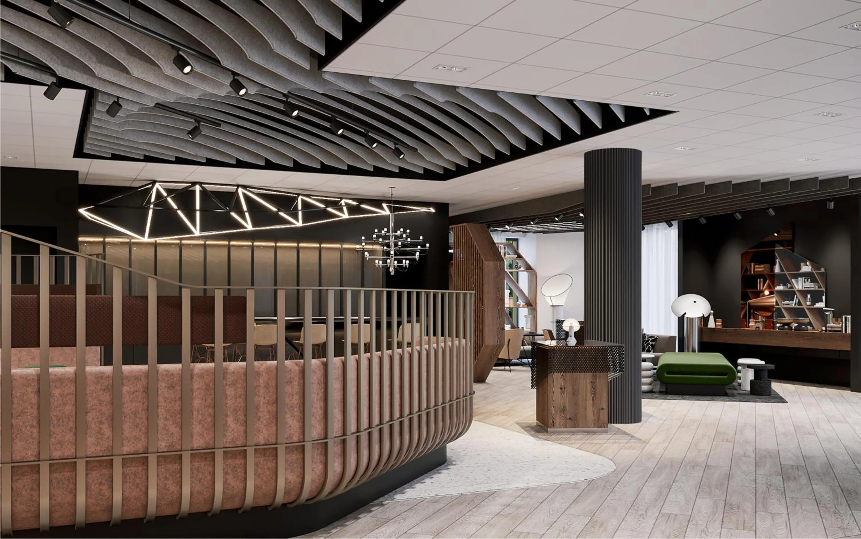 Lobby or reception in Novotel Poitiers Site du Futuroscope