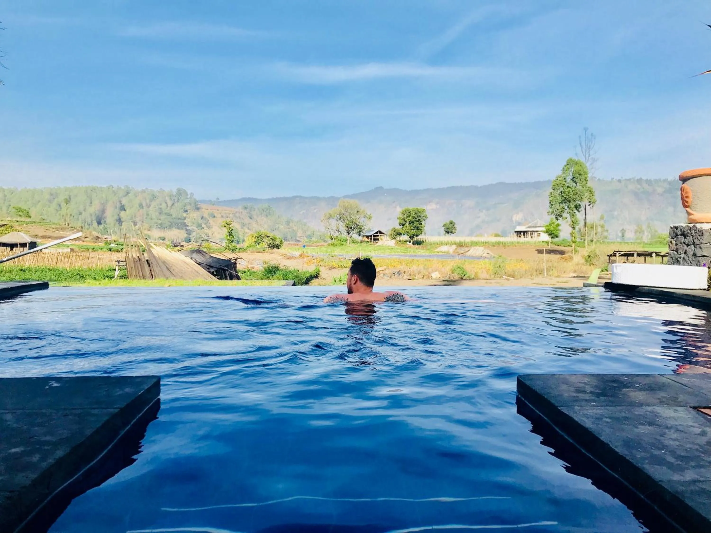 children in Batur Panorama