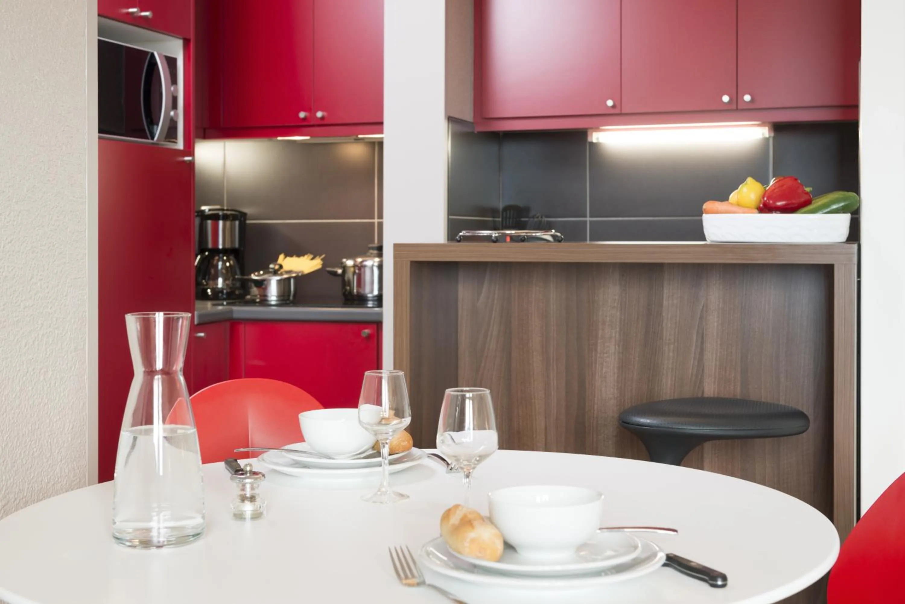 Kitchen or kitchenette in Aparthotel Adagio Toulouse Centre Ramblas