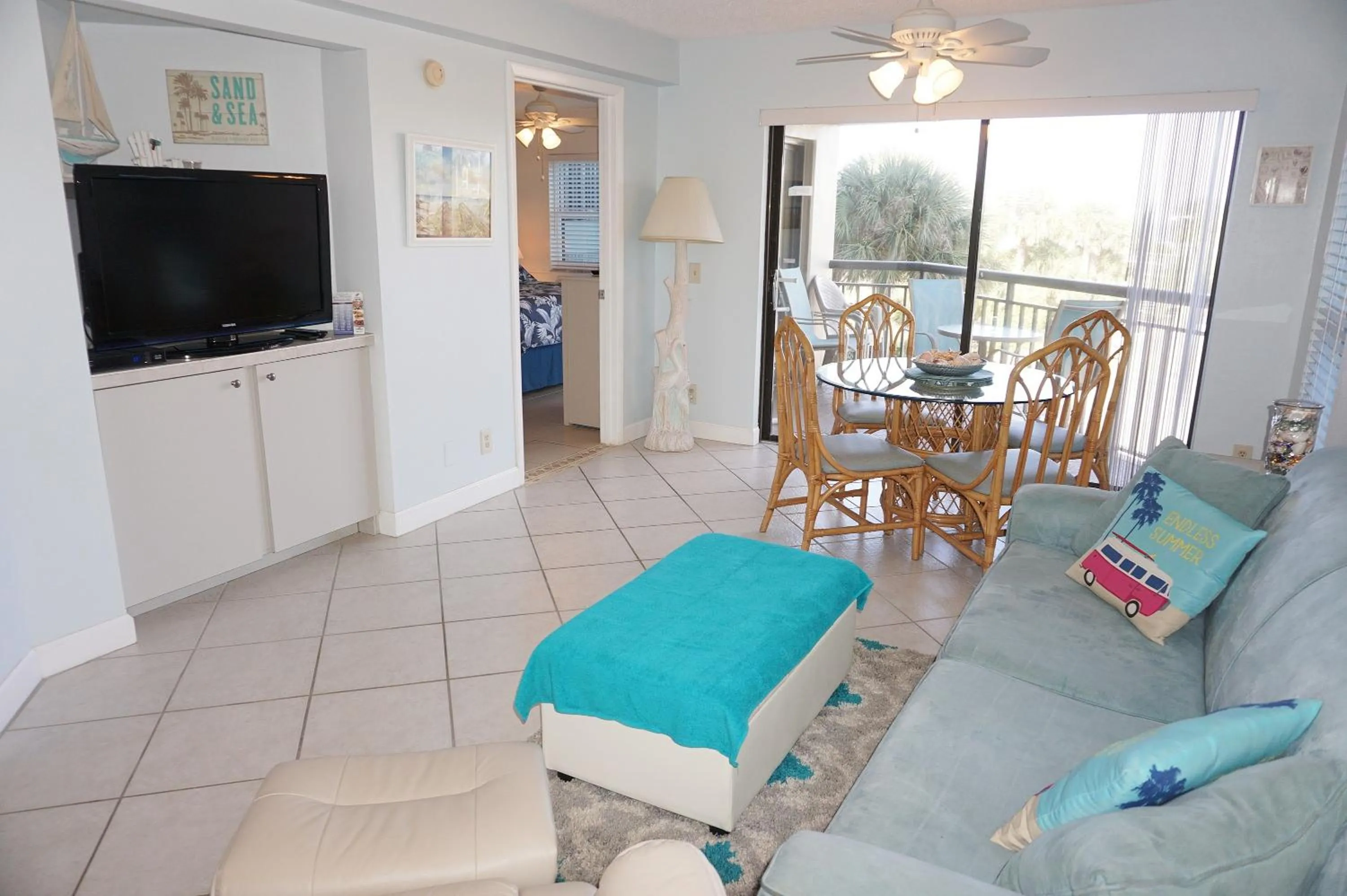 Living room in Gulf Strand Resort by Travel Resort Services