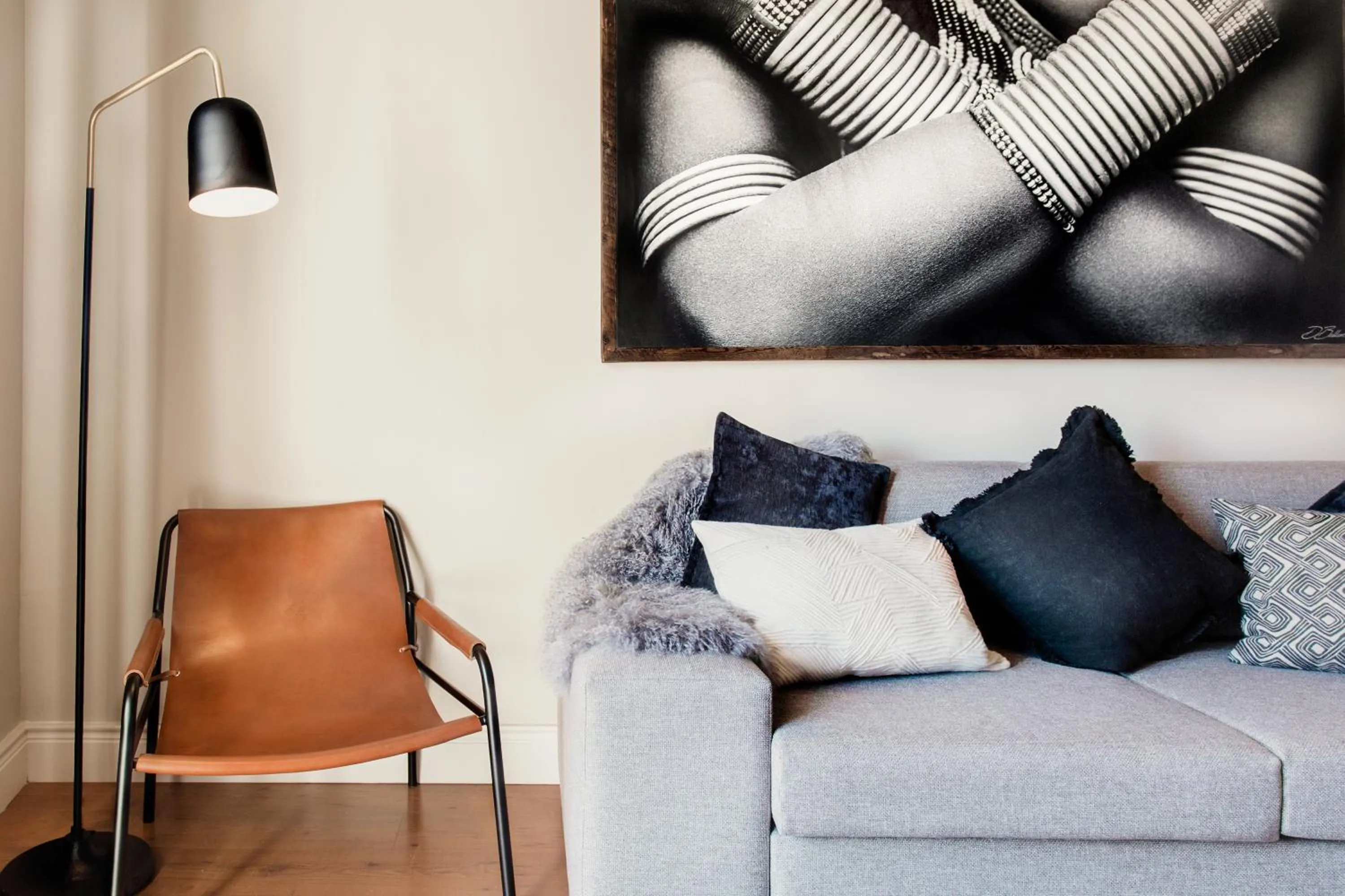 Seating area in Unit 620 Cape Royale Luxury Apartments