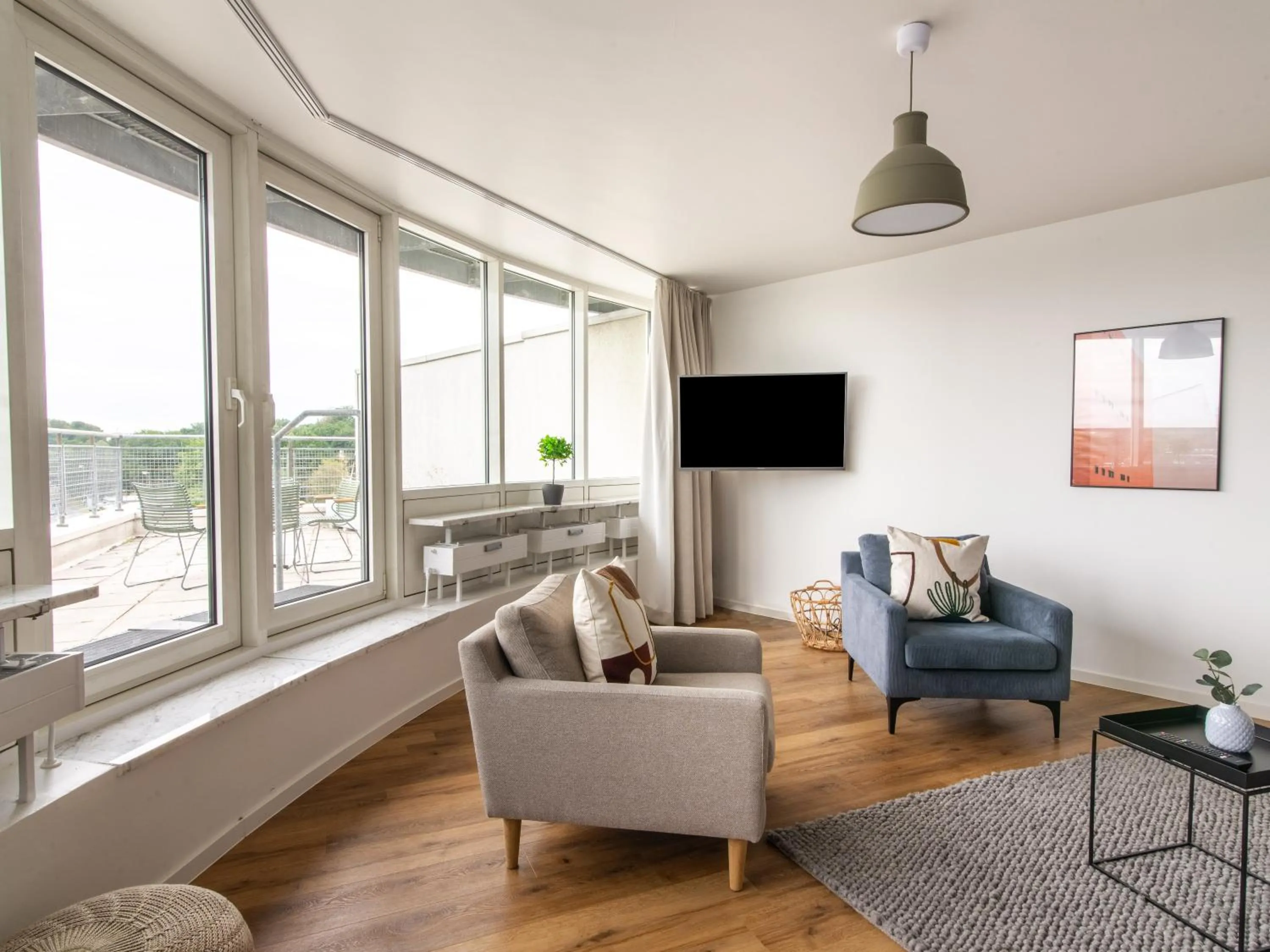 Living room in Limehome Wolfsburg Porschestraße