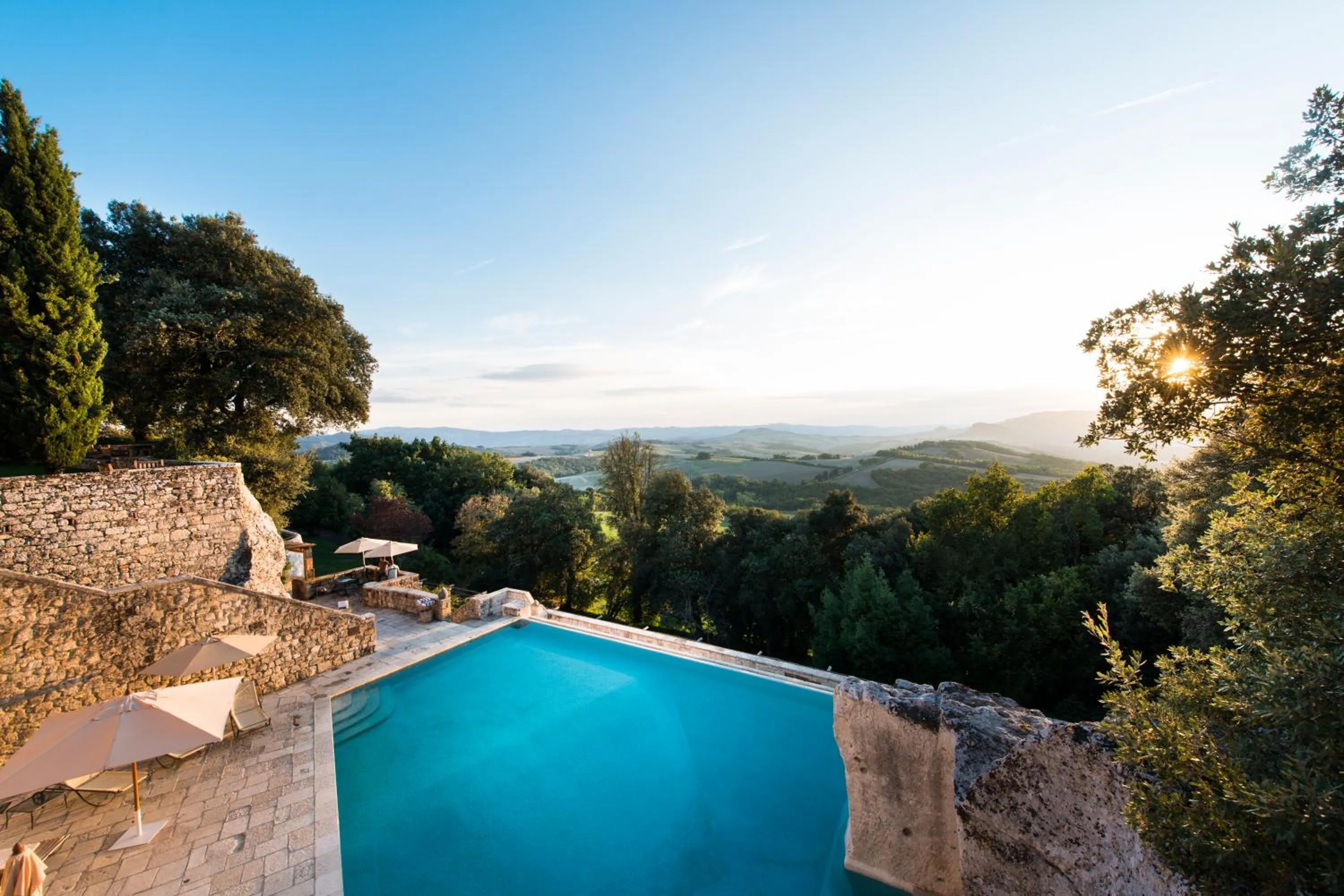 Swimming pool in Borgo Pignano Volterra Tuscany
