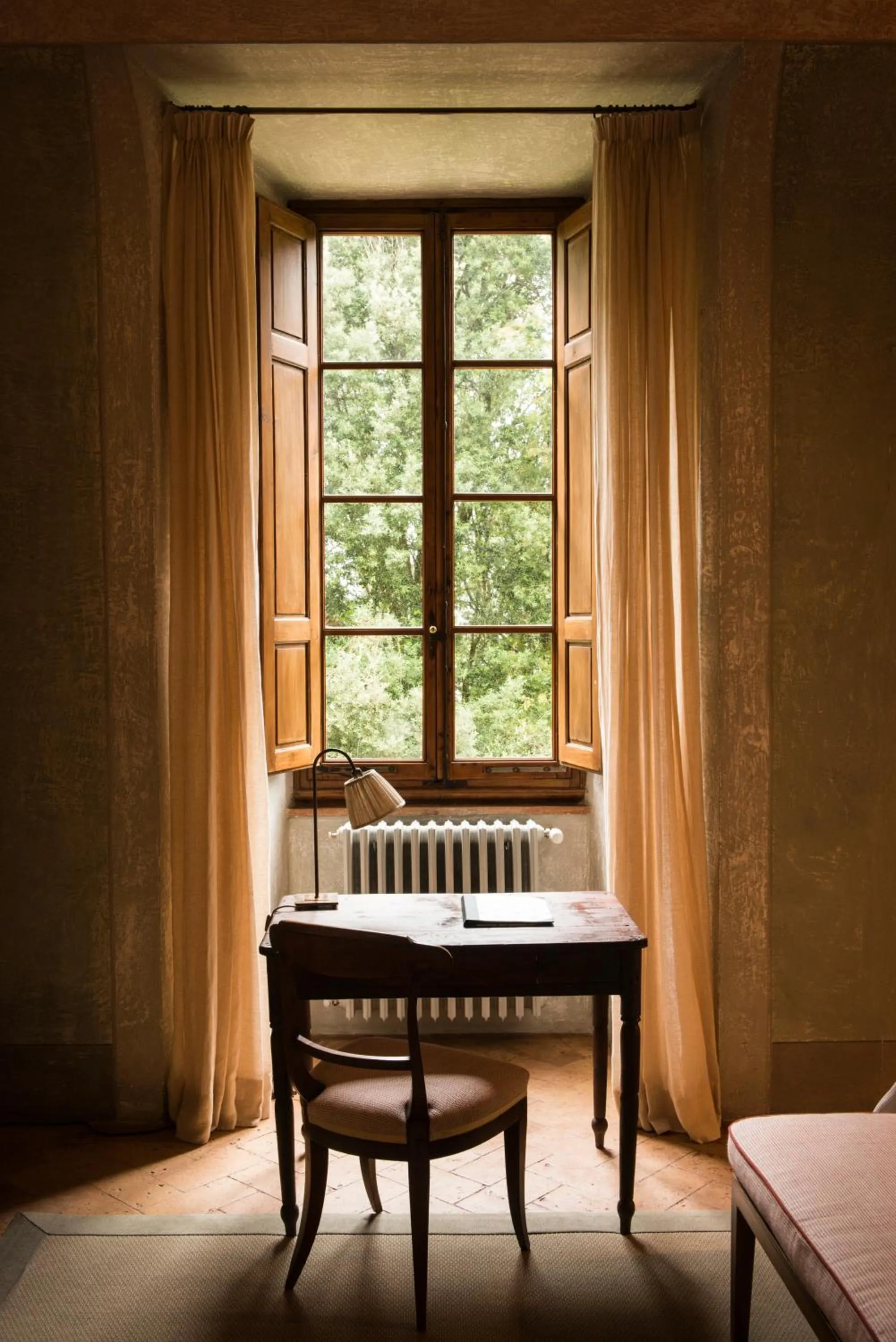 Decorative detail, Bed in Borgo Pignano Volterra Tuscany