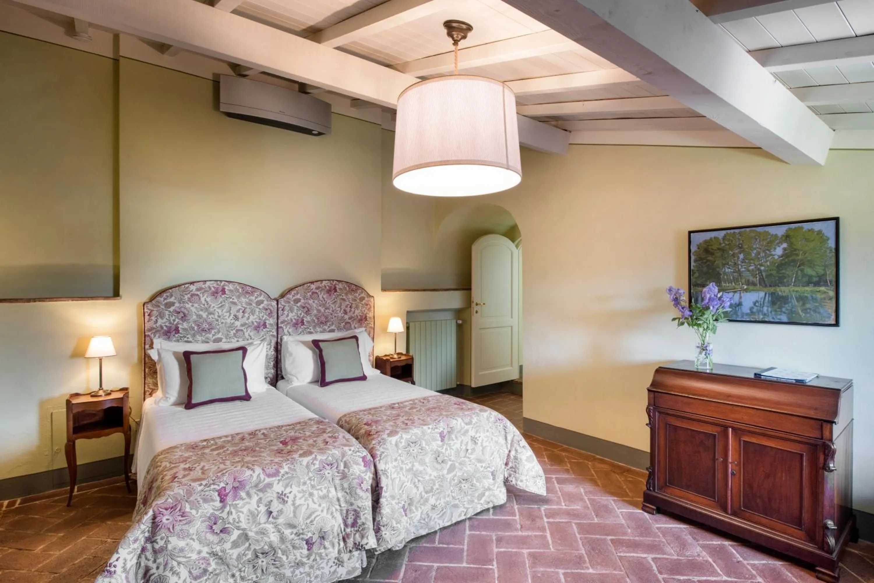 Bedroom, Bed in Borgo Pignano Volterra Tuscany