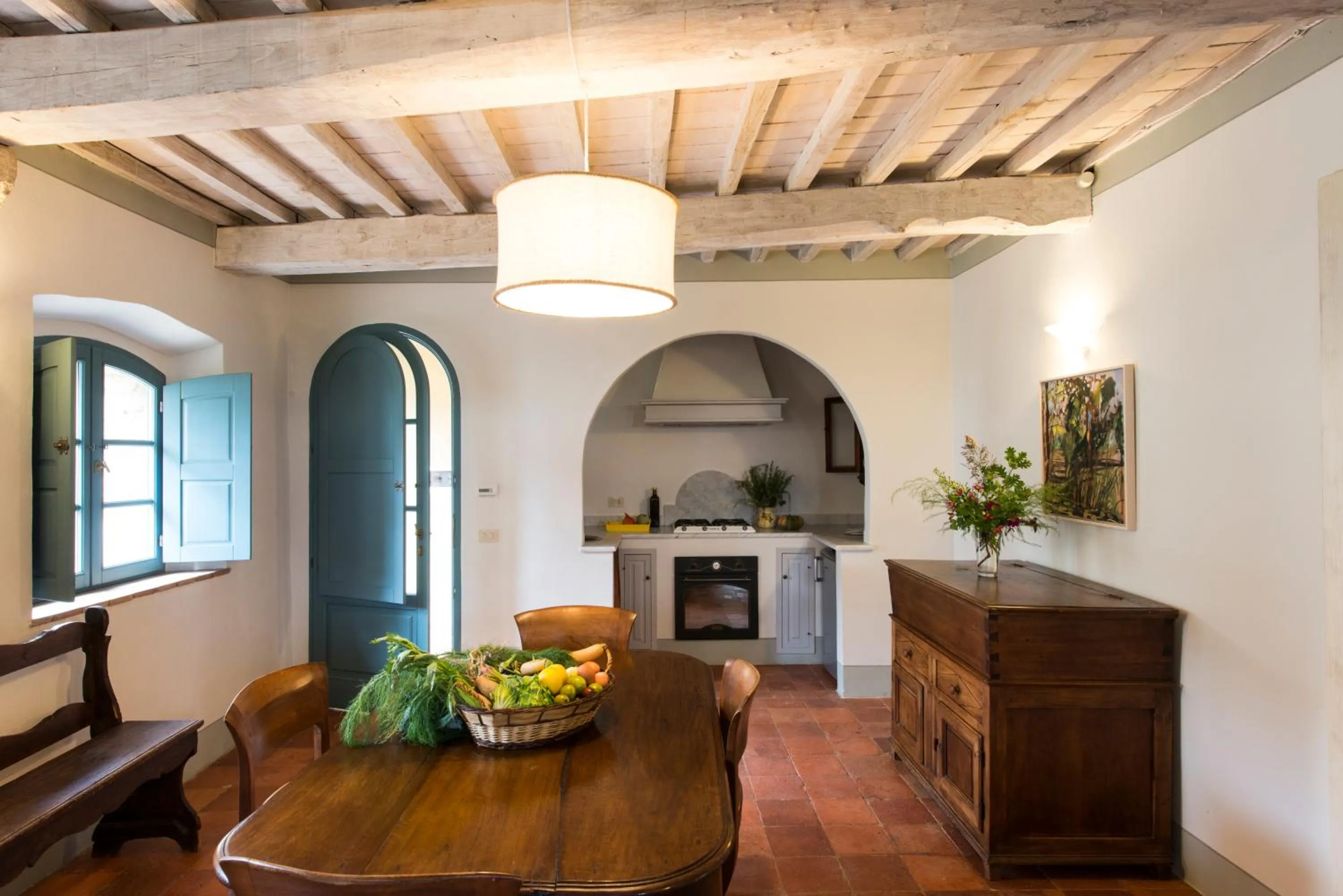 Kitchen or kitchenette in Borgo Pignano Volterra Tuscany