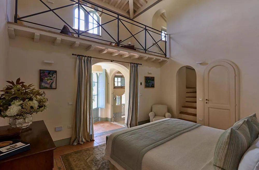 Bedroom, Bed in Borgo Pignano Volterra Tuscany