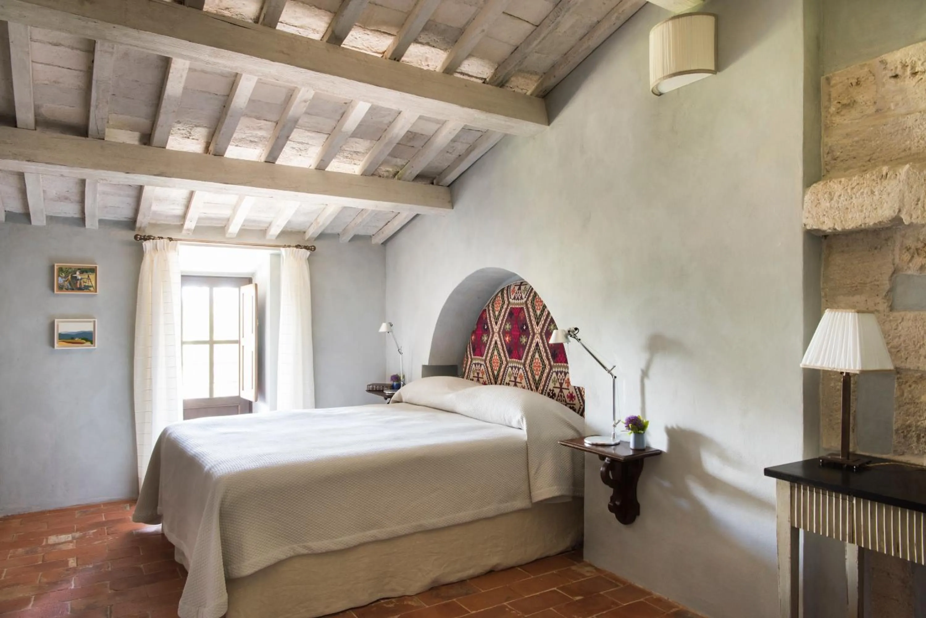 Bedroom, Bed in Borgo Pignano Volterra Tuscany