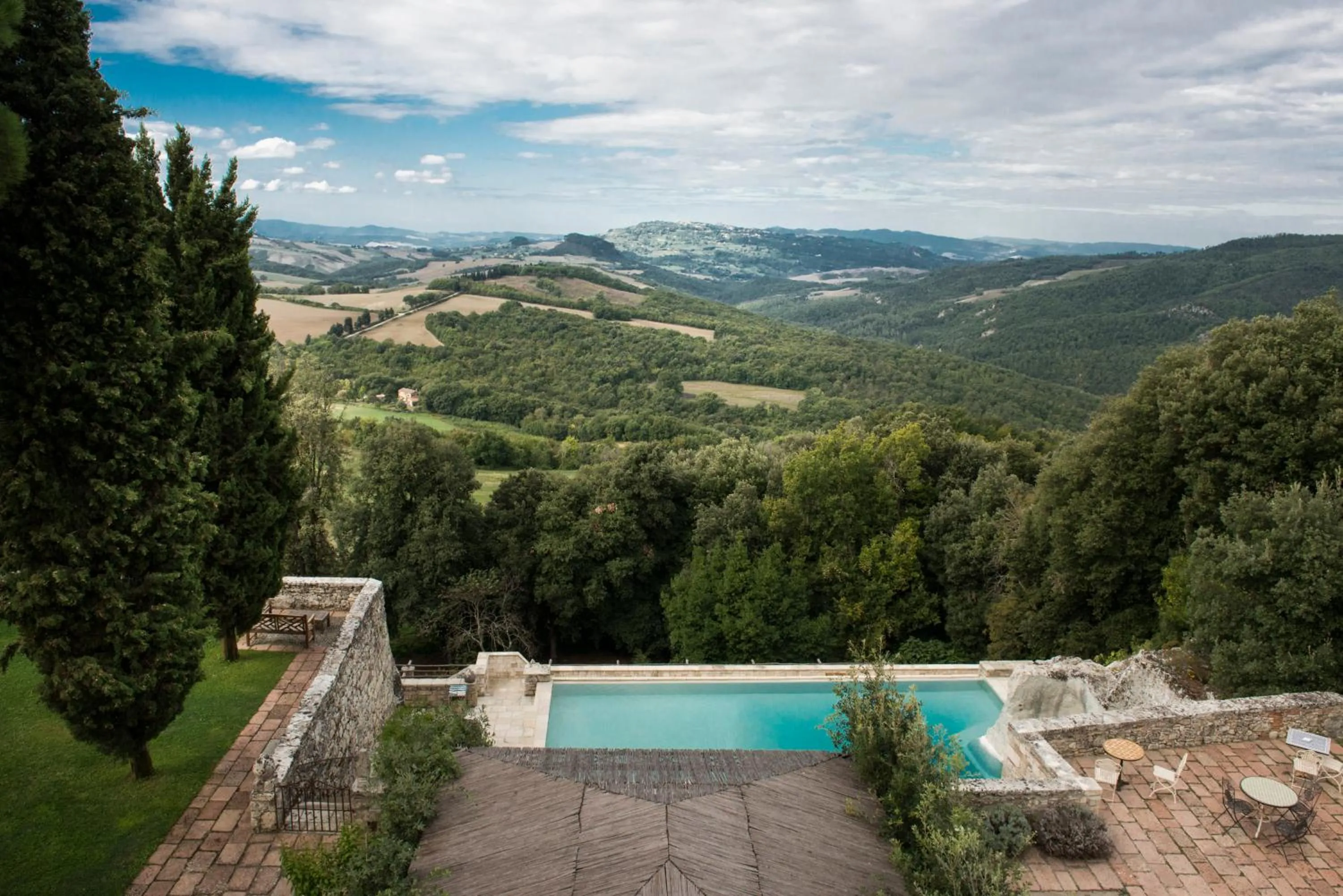Swimming pool in Borgo Pignano Volterra Tuscany