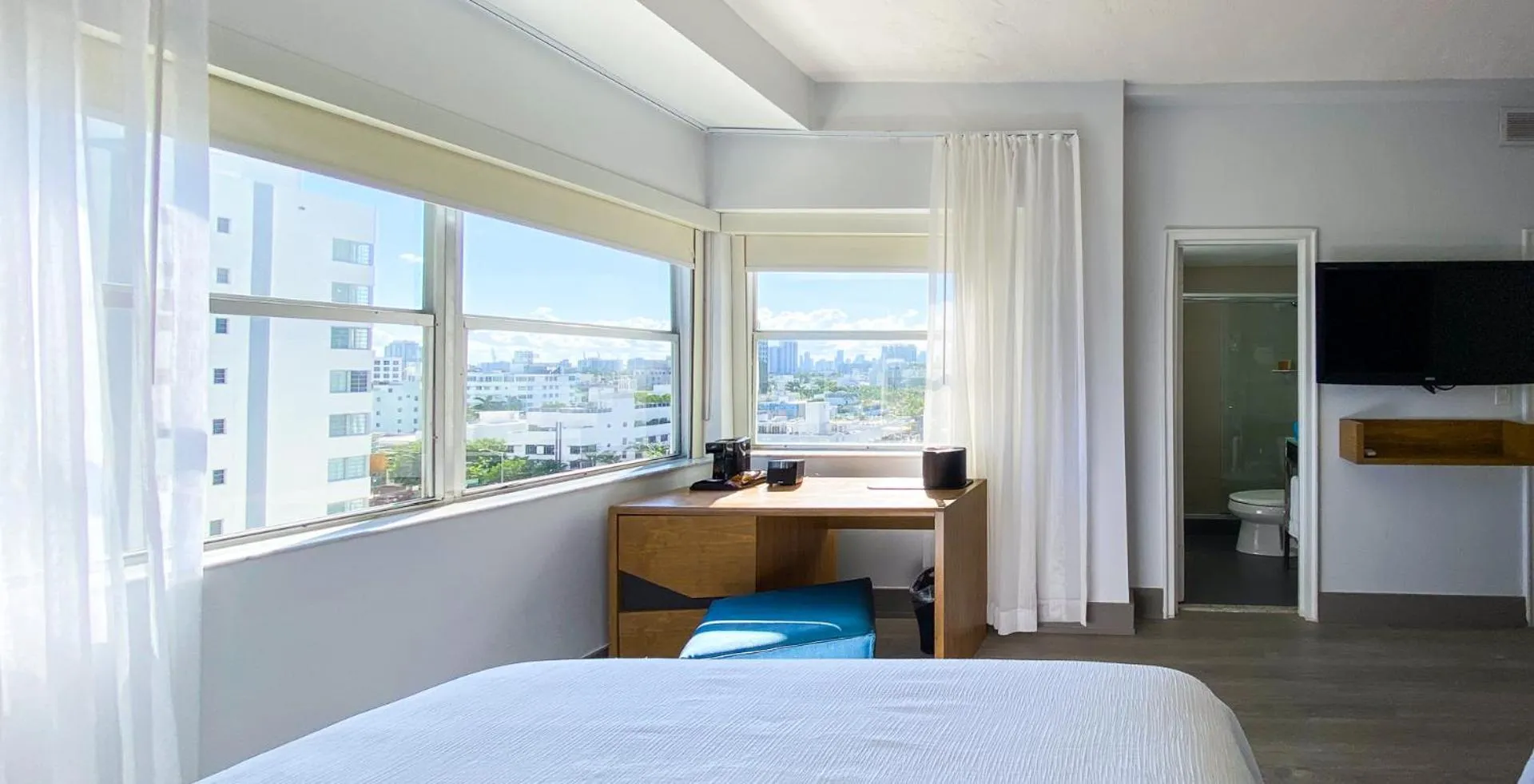 Bed in Marseilles Beachfront Hotel