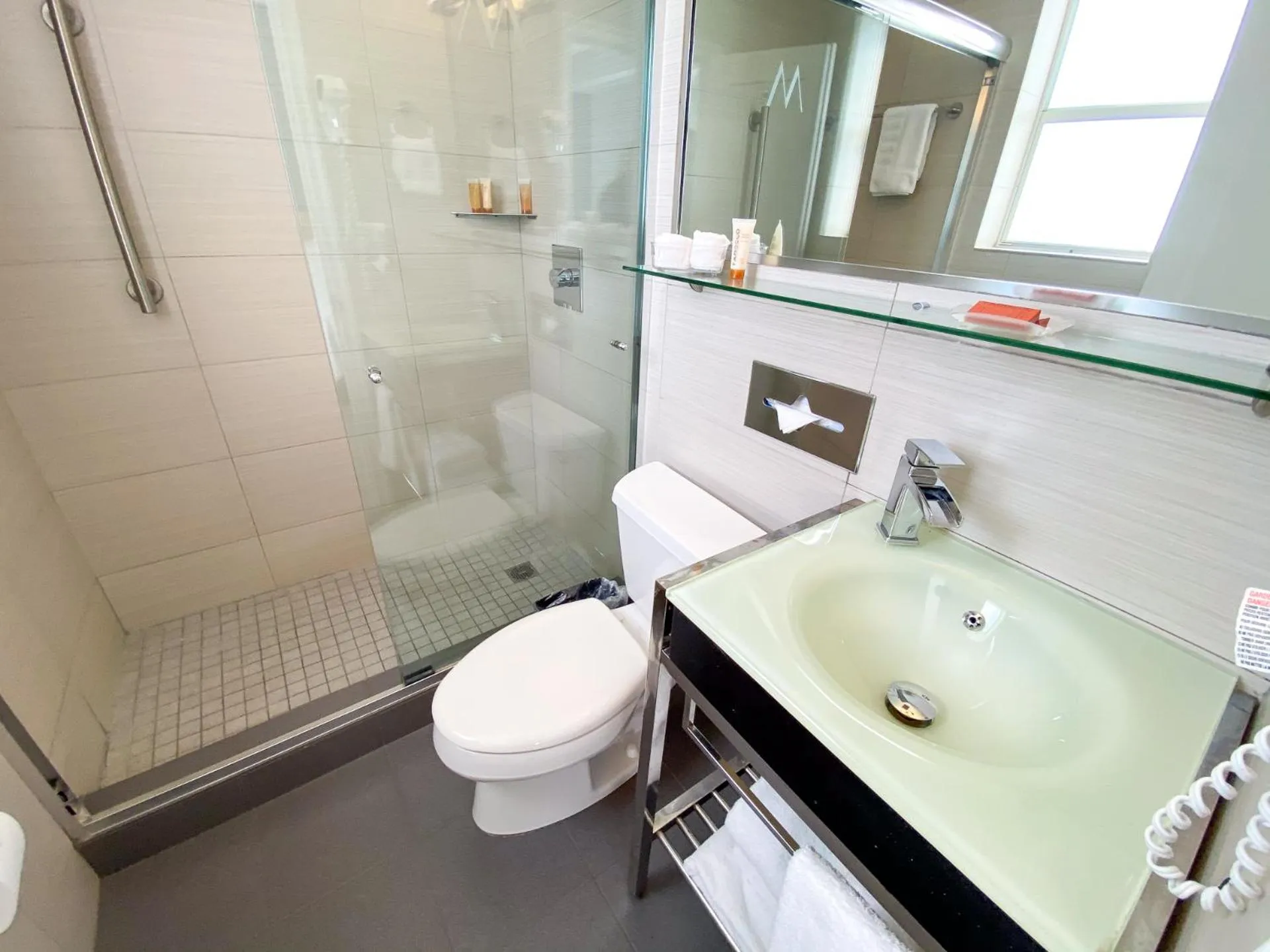 Shower in Marseilles Beachfront Hotel