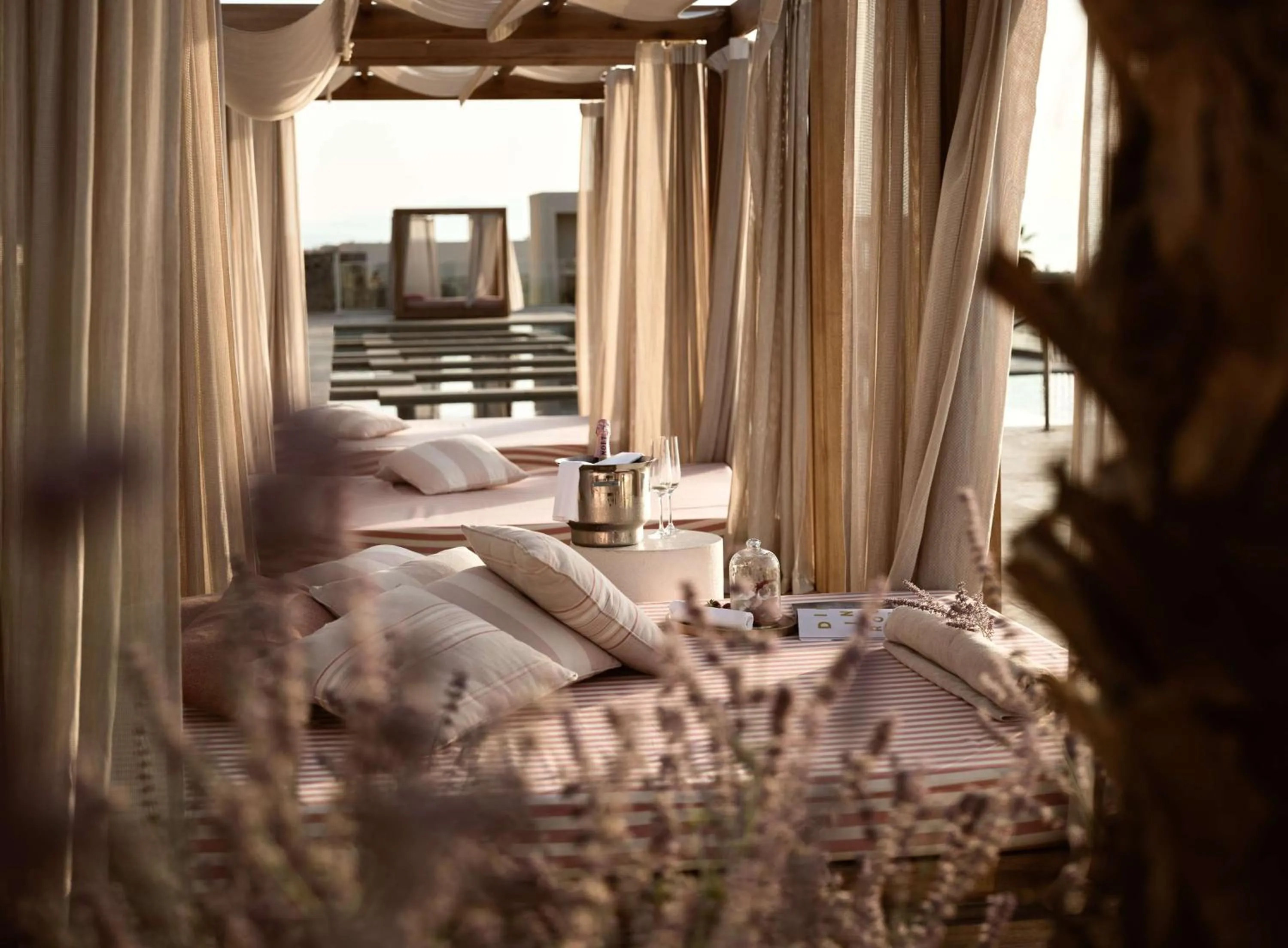 Pool view, Bed in The Royal Senses Resort & Spa Crete, Curio Collection by Hilton