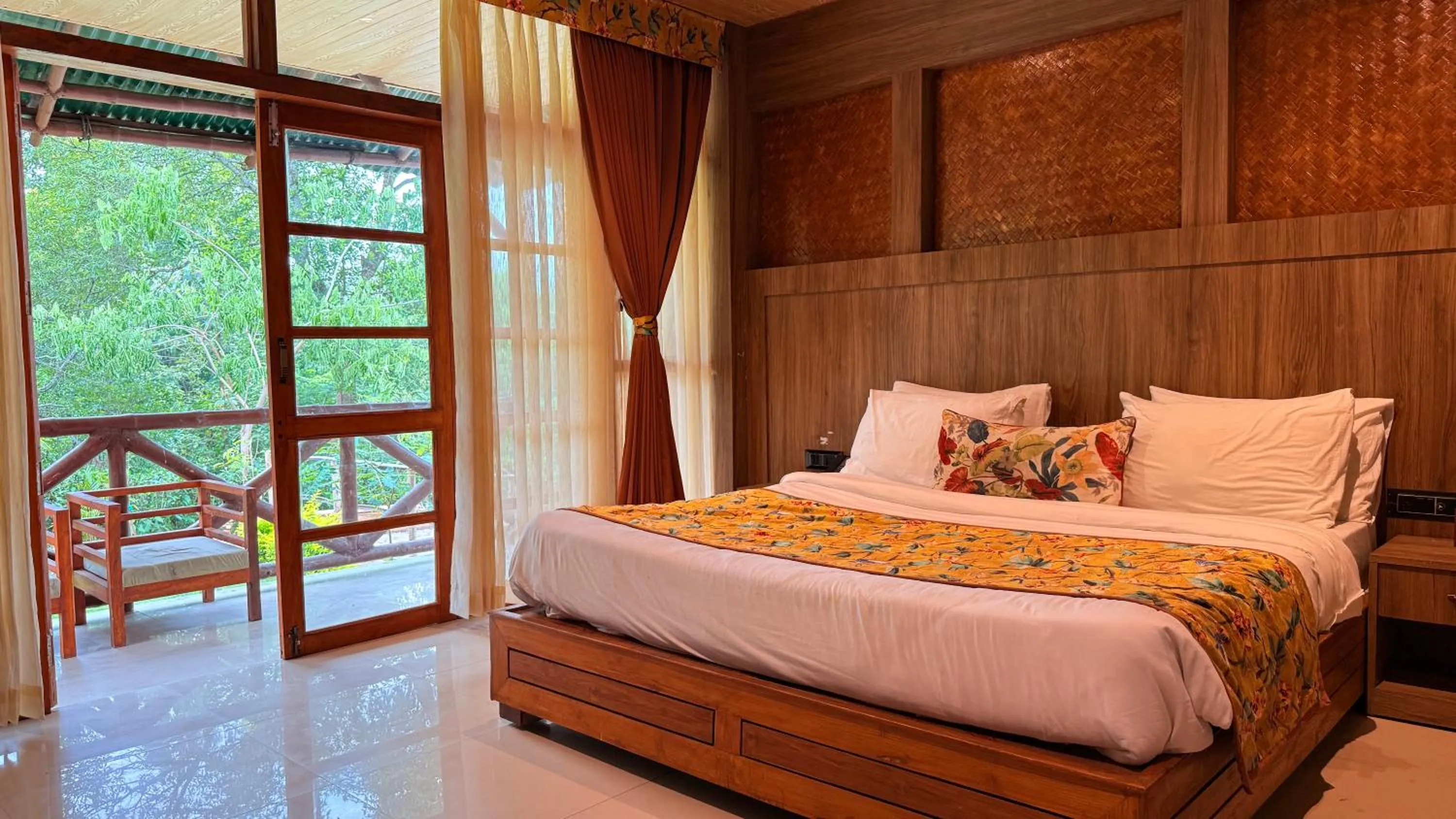 Bed in Kaziranga Eco Village Resort