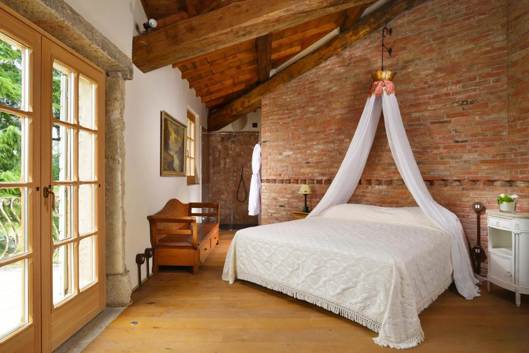 Balcony/Terrace, Bed in Tenuta Le Cave