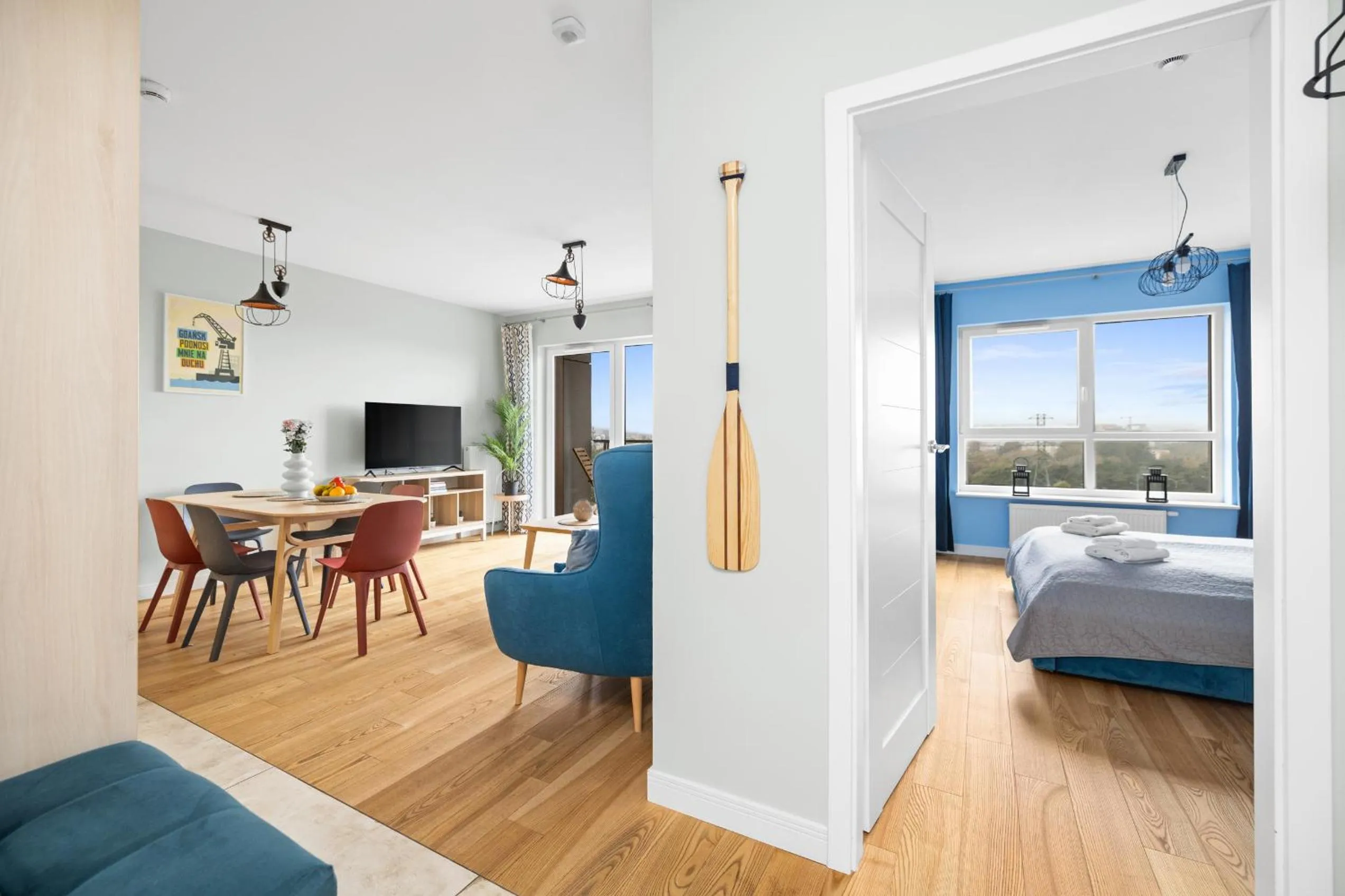 Bed in Symphony Baltica Towers Apartamenty