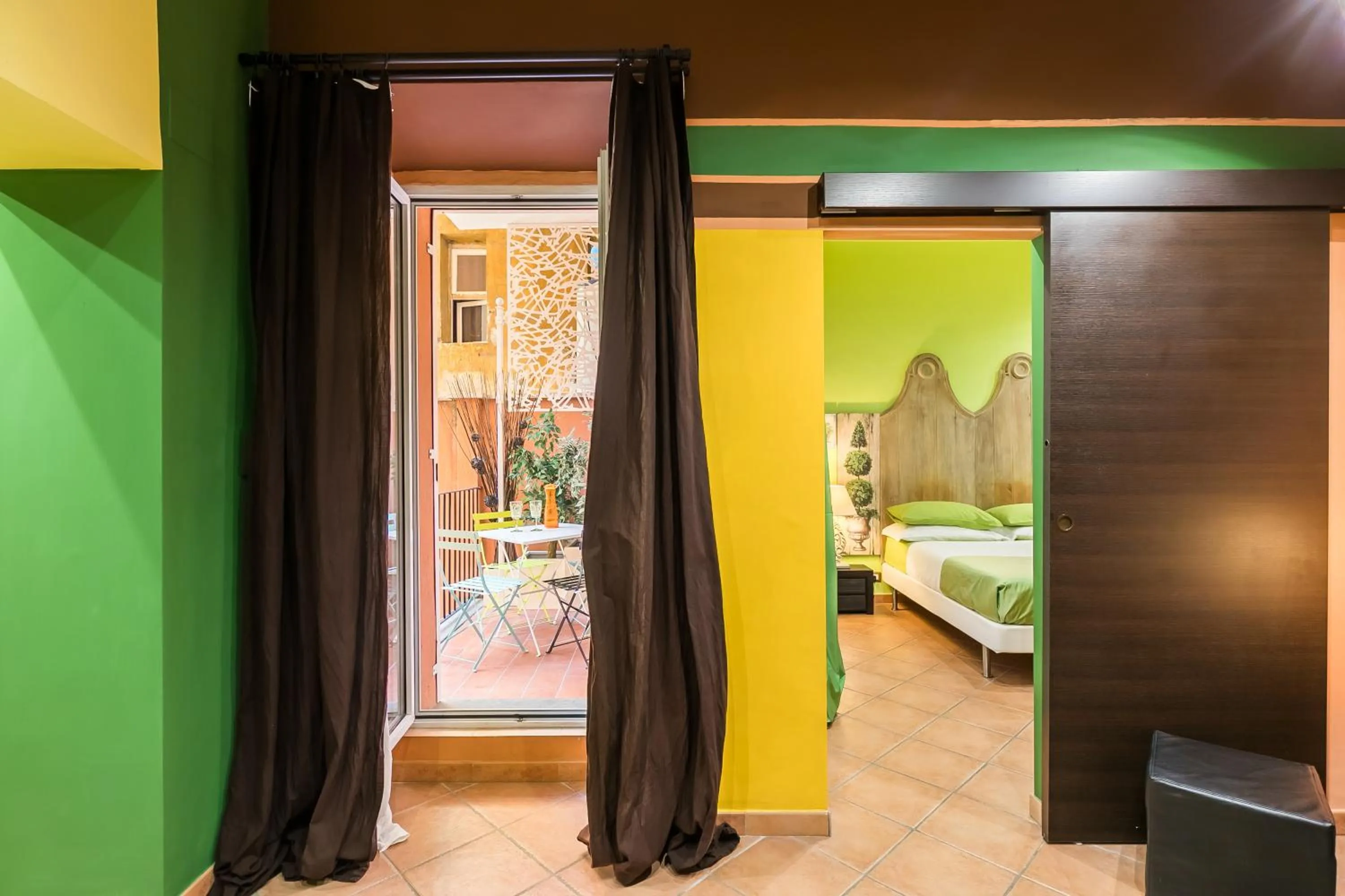 Balcony/Terrace, Bed in Appartamenti MarcoAurelio49