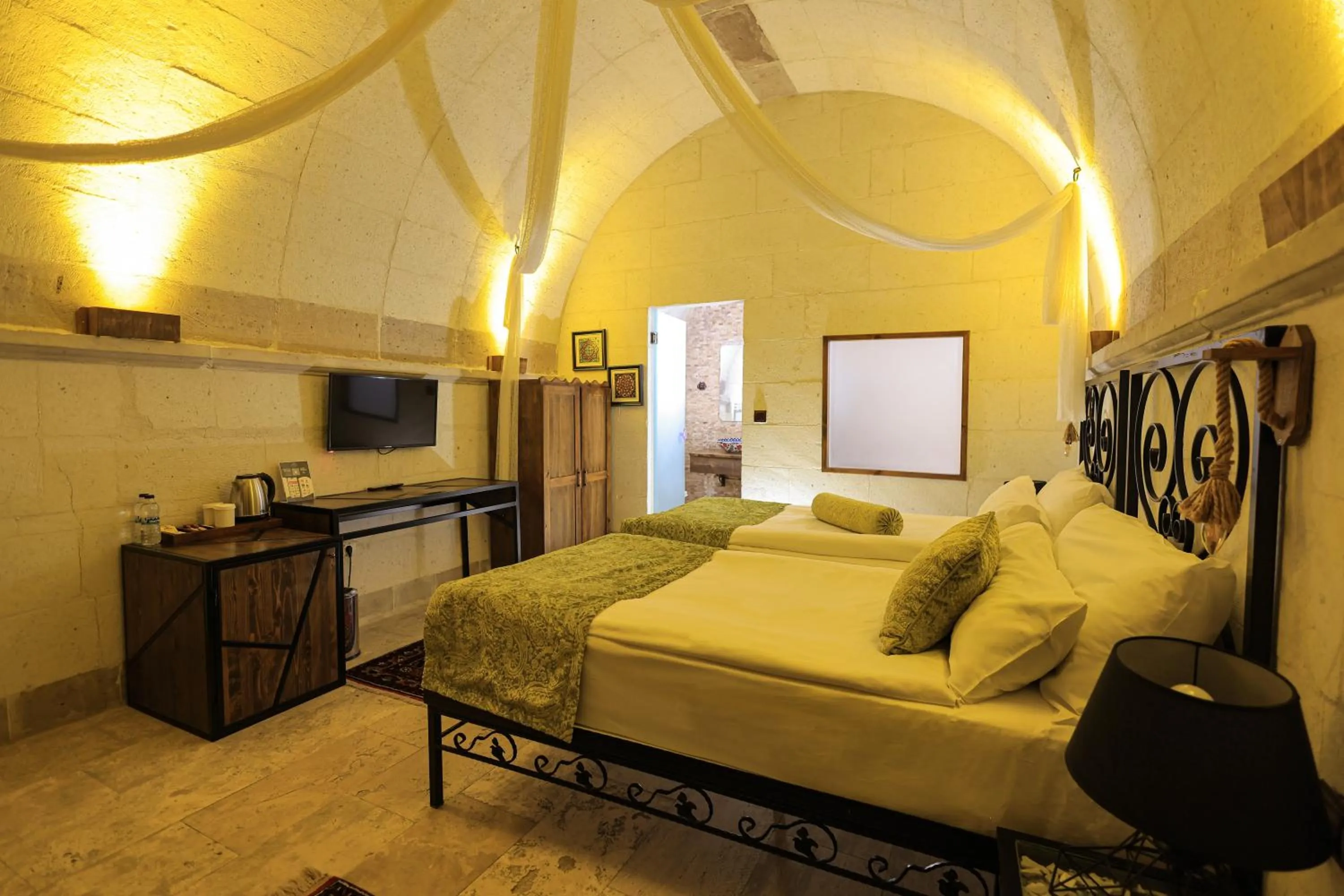 Bed in Ortahisar Cave Hotel