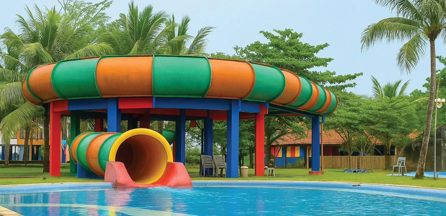 Aqua park in Avery Coconut Island Waterpark Beach Resort Carita