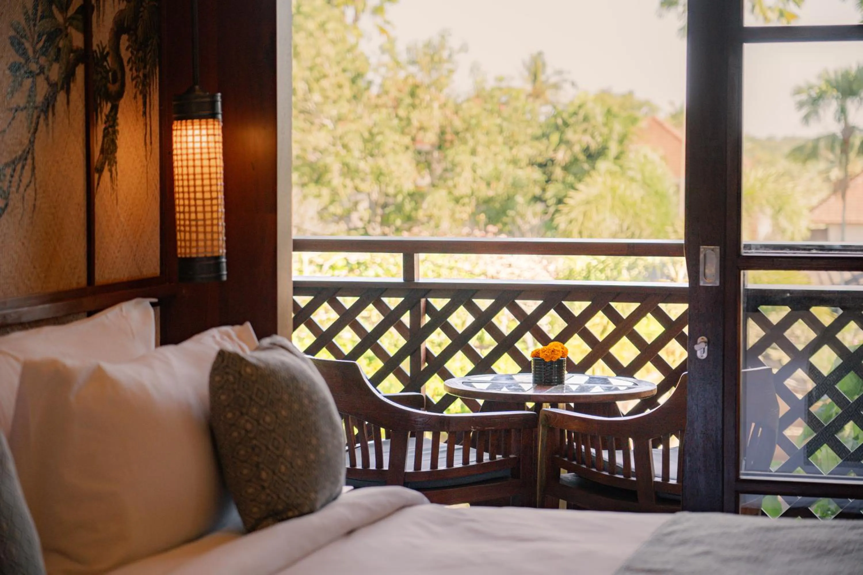 Balcony/Terrace, Bed in Adiwana Bisma