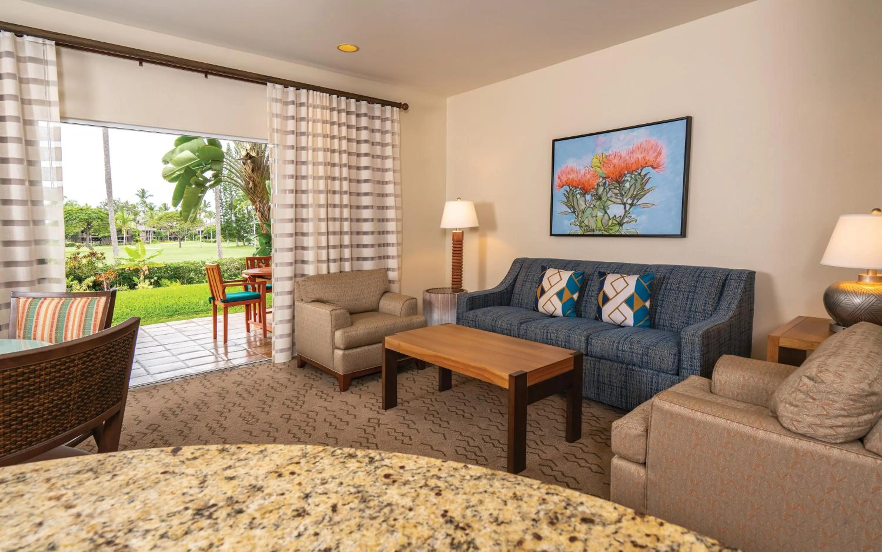 Living room in Kona Coast Resort