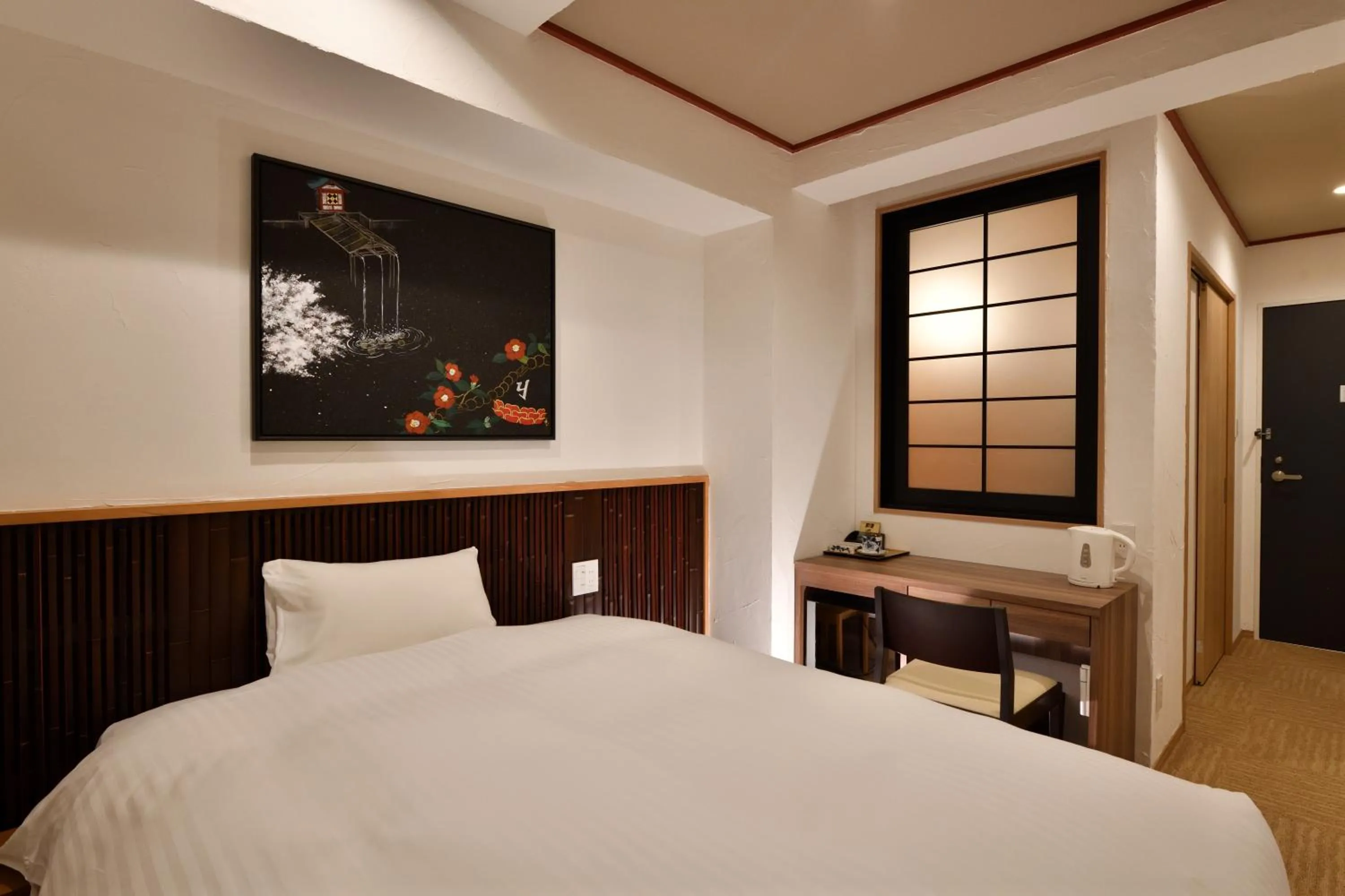 Bedroom, Bed in Wanosato Kyoto Musee