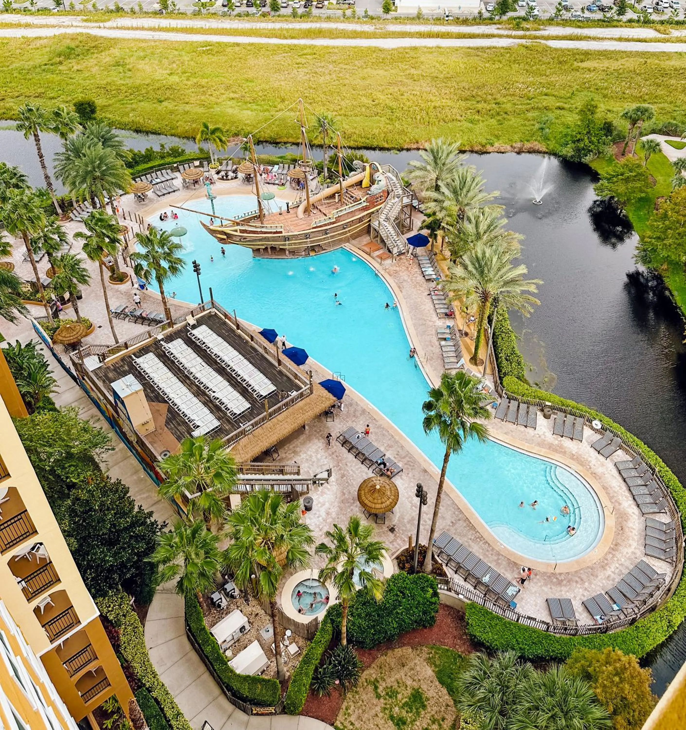 Pool view in Lake Buena Vista Resort Village and Spa, Near Disney
