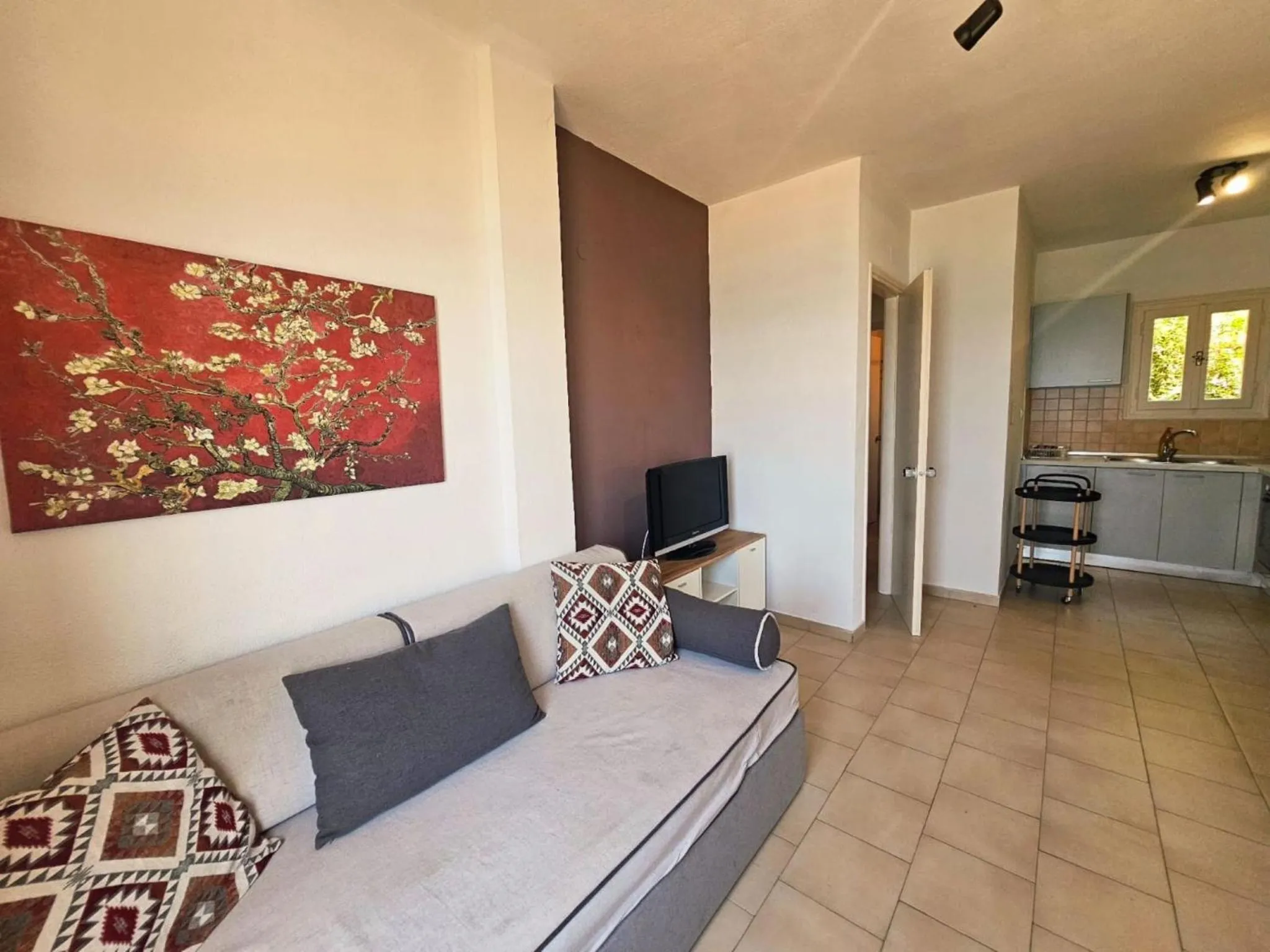 Living room, Bed in Glyfada Apartment 91