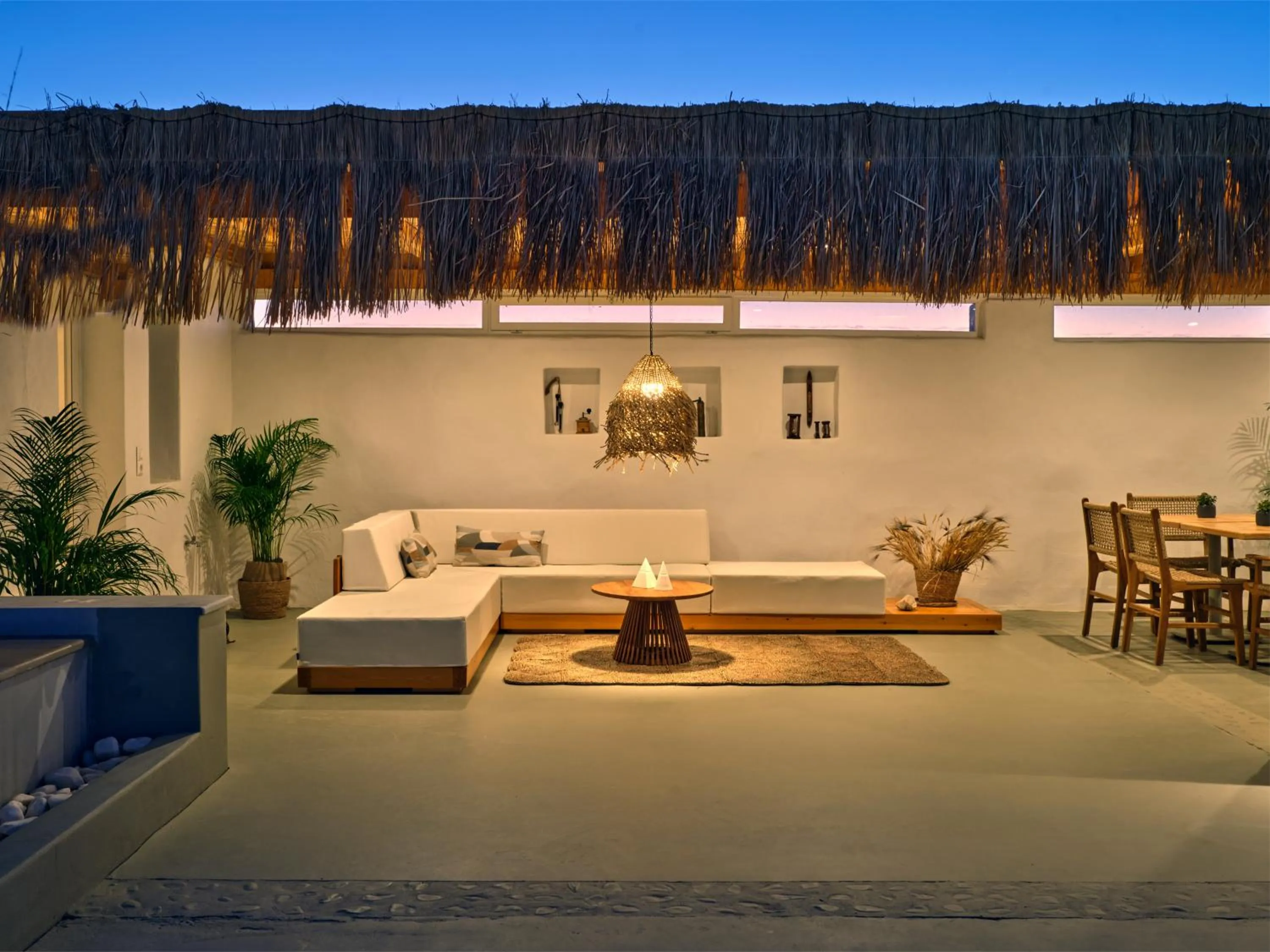 Seating area in Blue Mare Villas