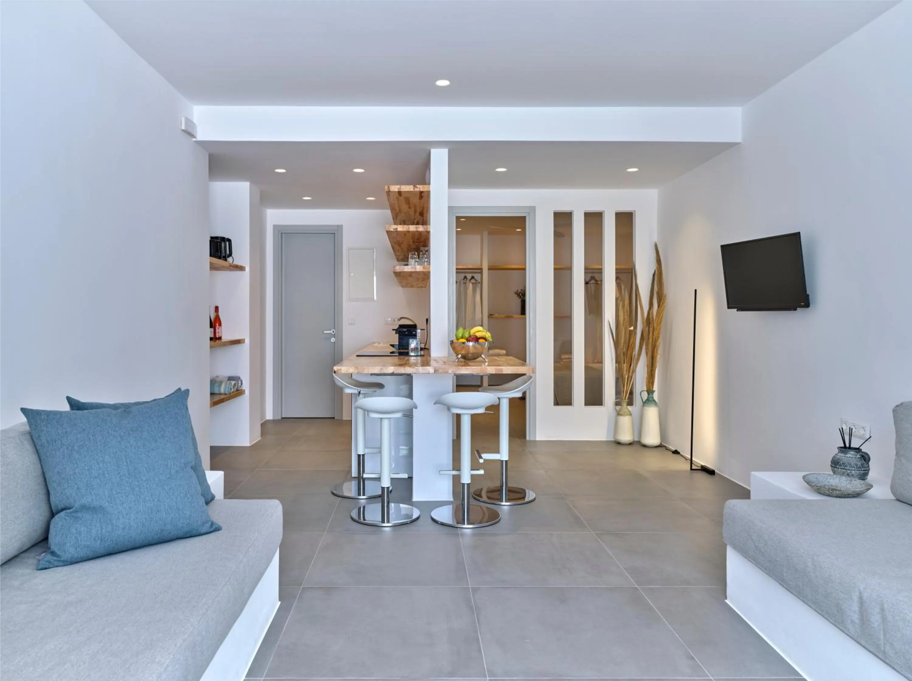 Seating area in Blue Mare Villas