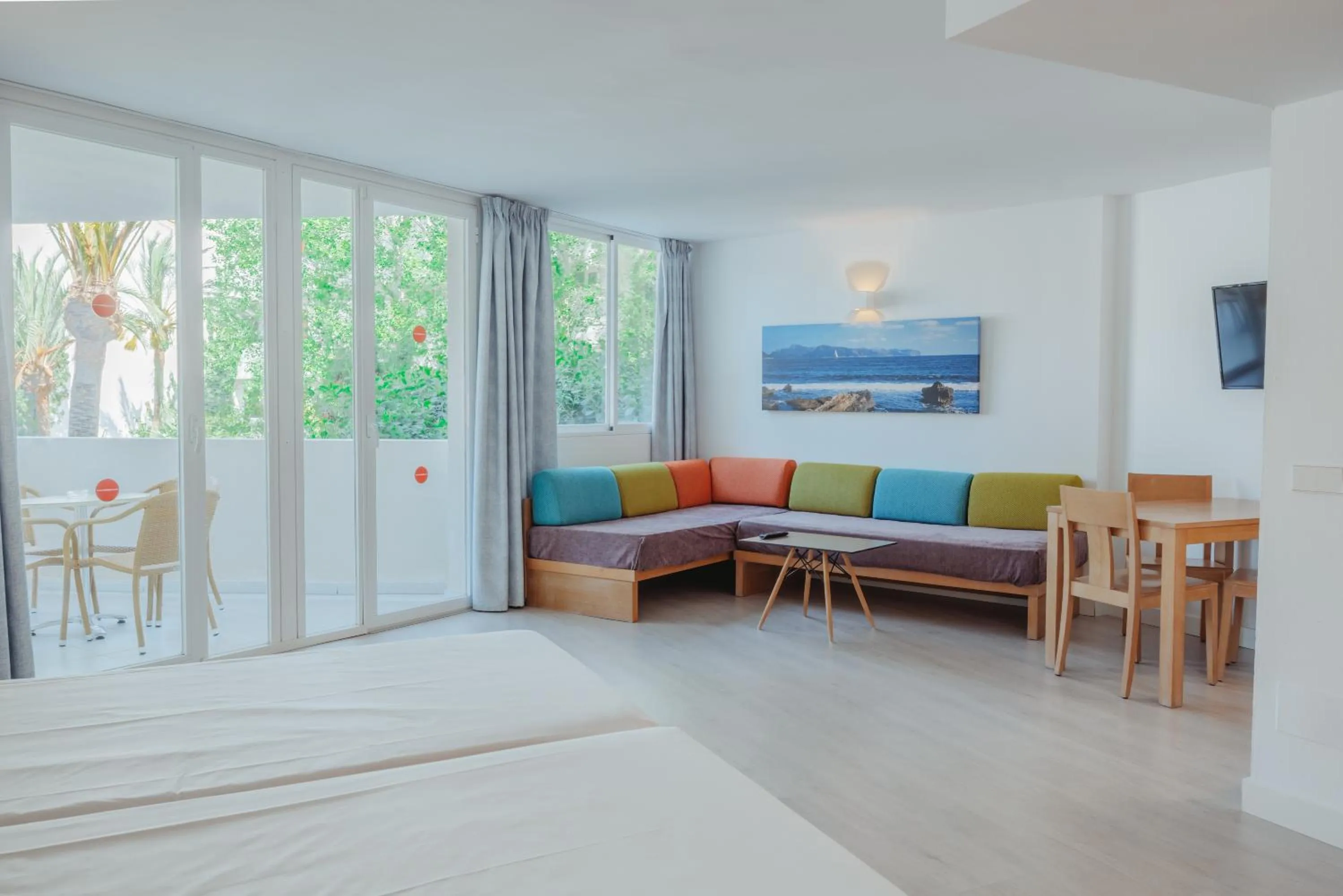 Living room, Bed in Aparthotel Ses Fotges