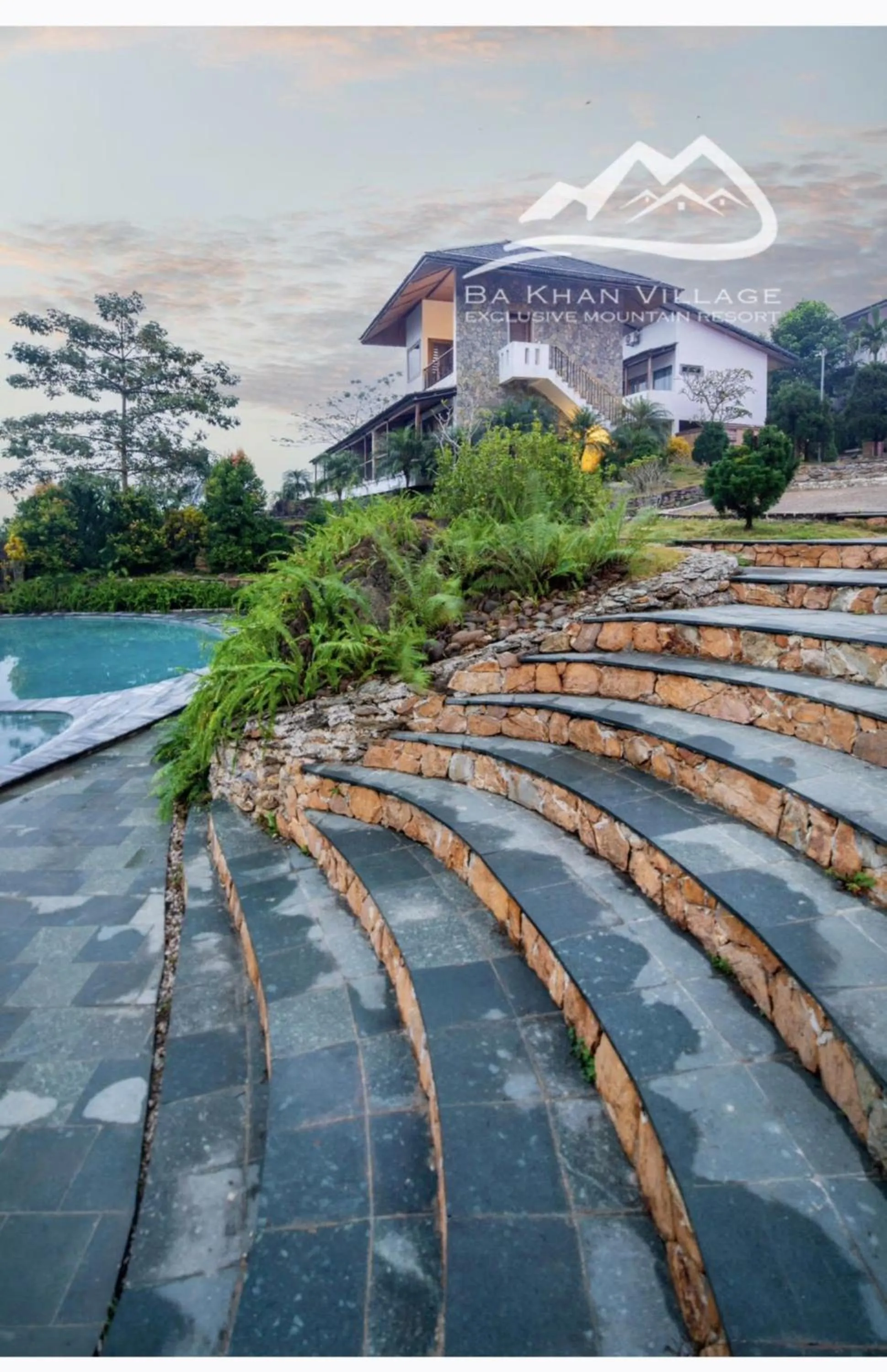 Pool view in Bakhan Village Resort