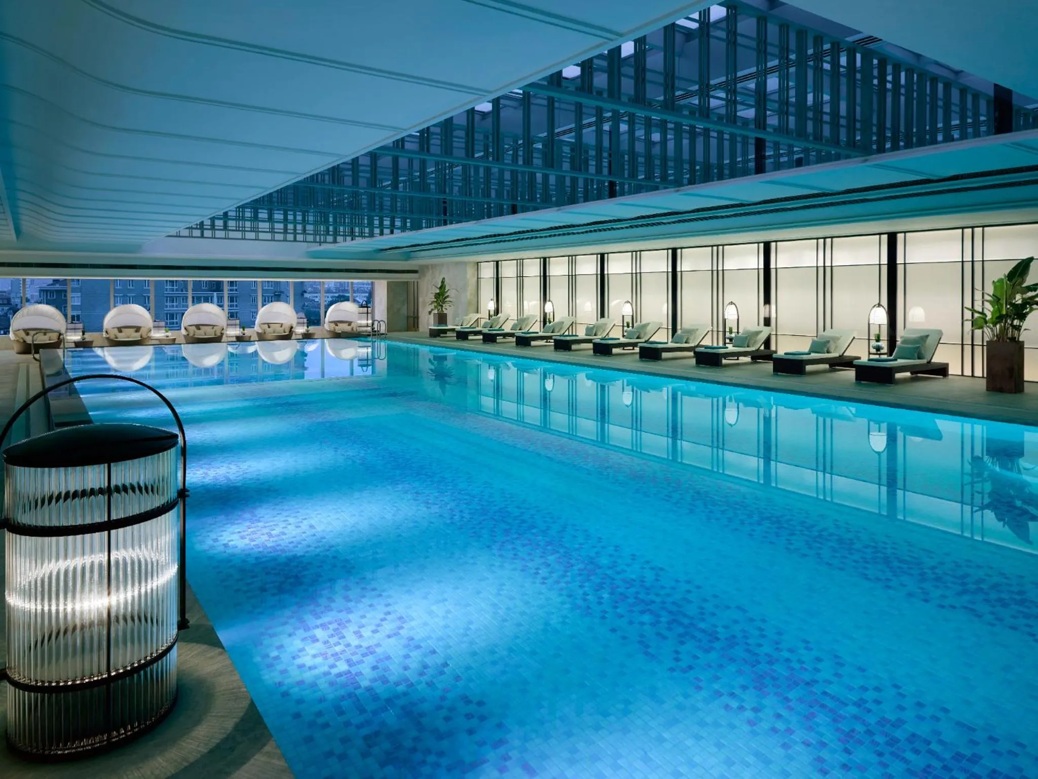 Swimming pool in Jing An Shangri-La, Shanghai - sits centrally amid Puxi's iconic landmarks, uniquely positioned nearby Jing'an Temple