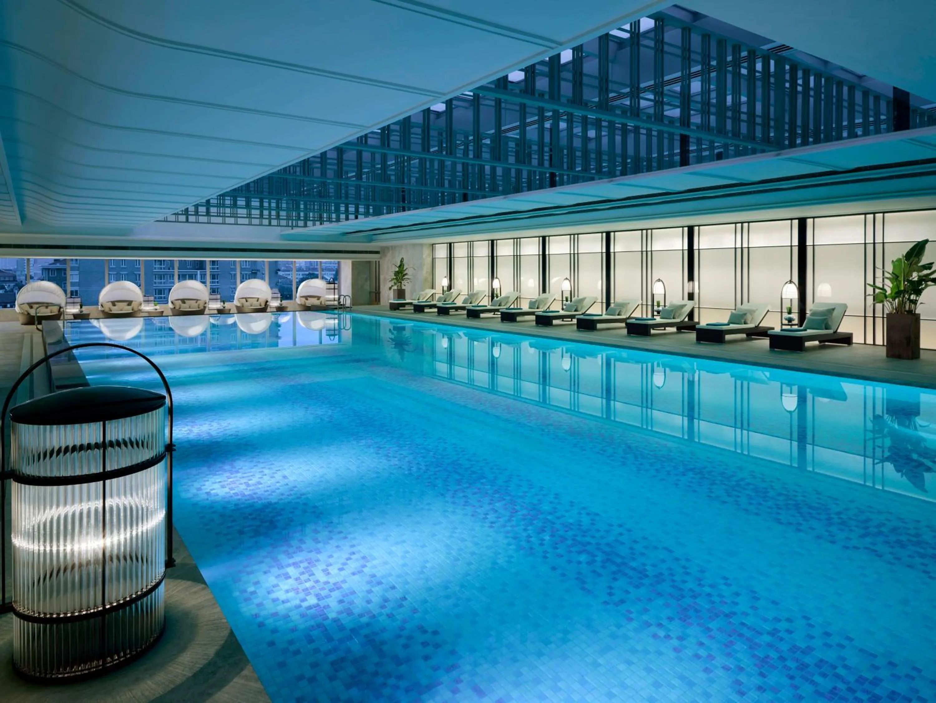 Swimming pool in Jing An Shangri-La, Shanghai - sits centrally amid Puxi's iconic landmarks, uniquely positioned nearby Jing'an Temple