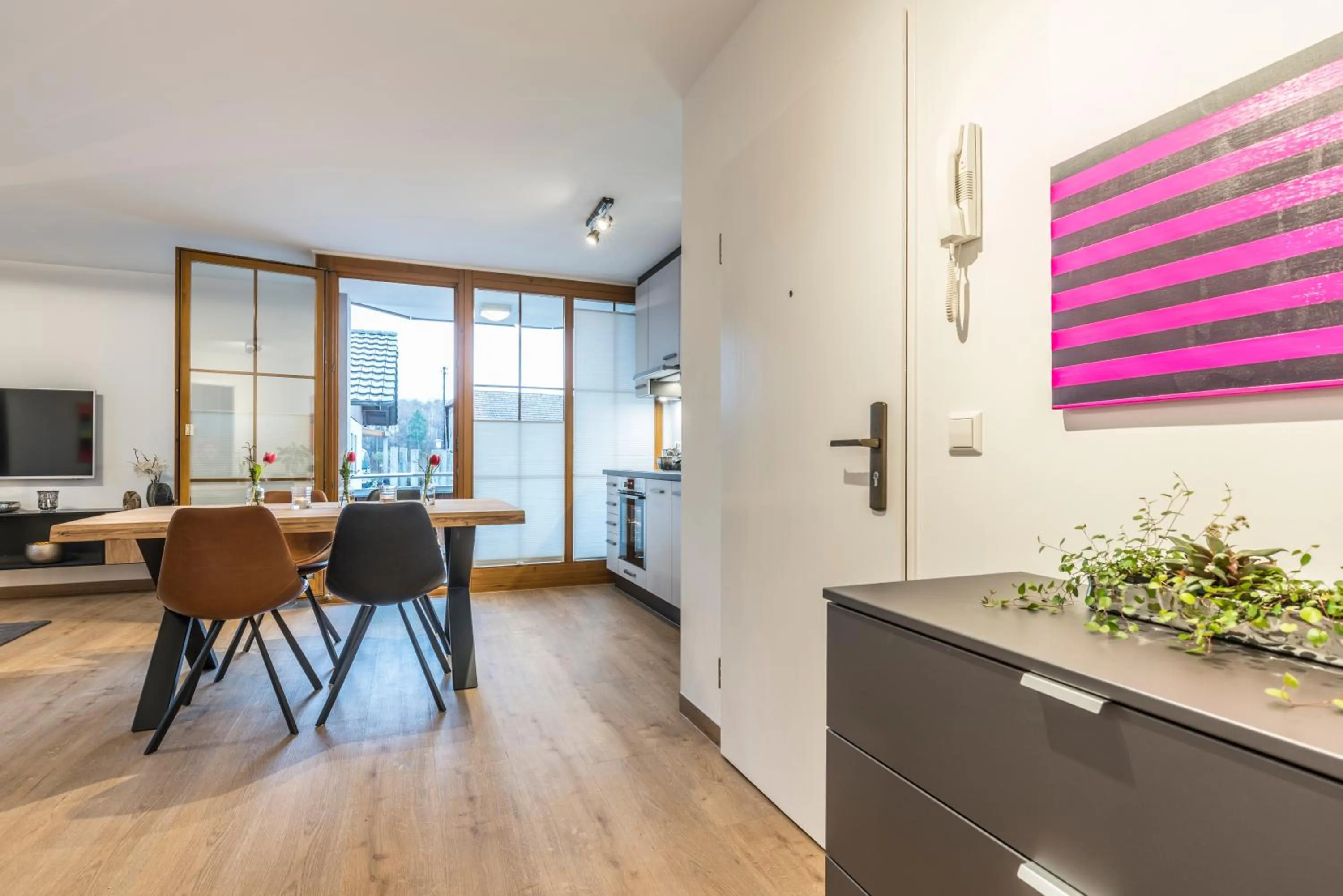 Dining area in RH-Appartements 15 Minuten von Basel im Dorf Rührberg