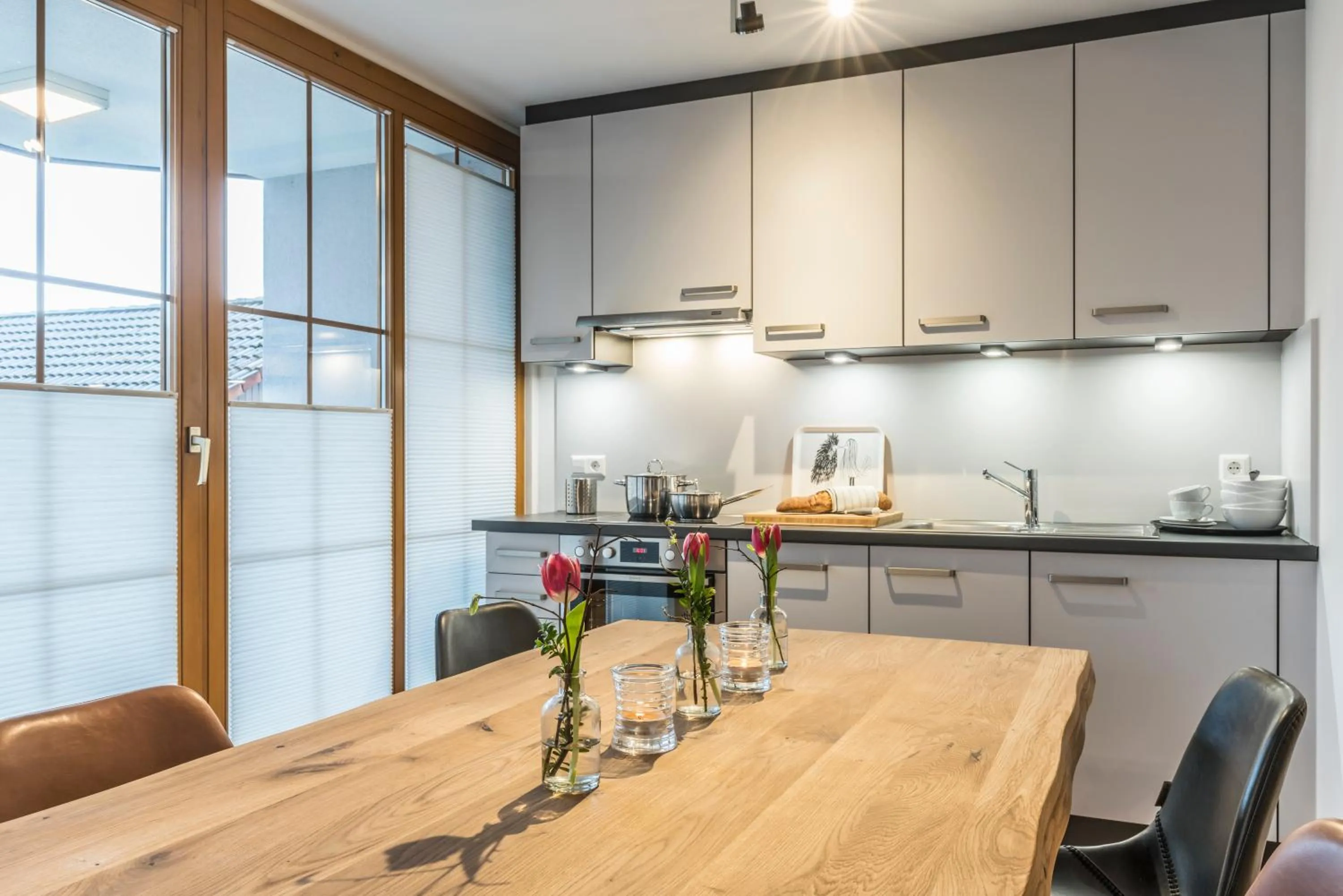 Kitchen or kitchenette in RH-Appartements 15 Minuten von Basel im Dorf Rührberg