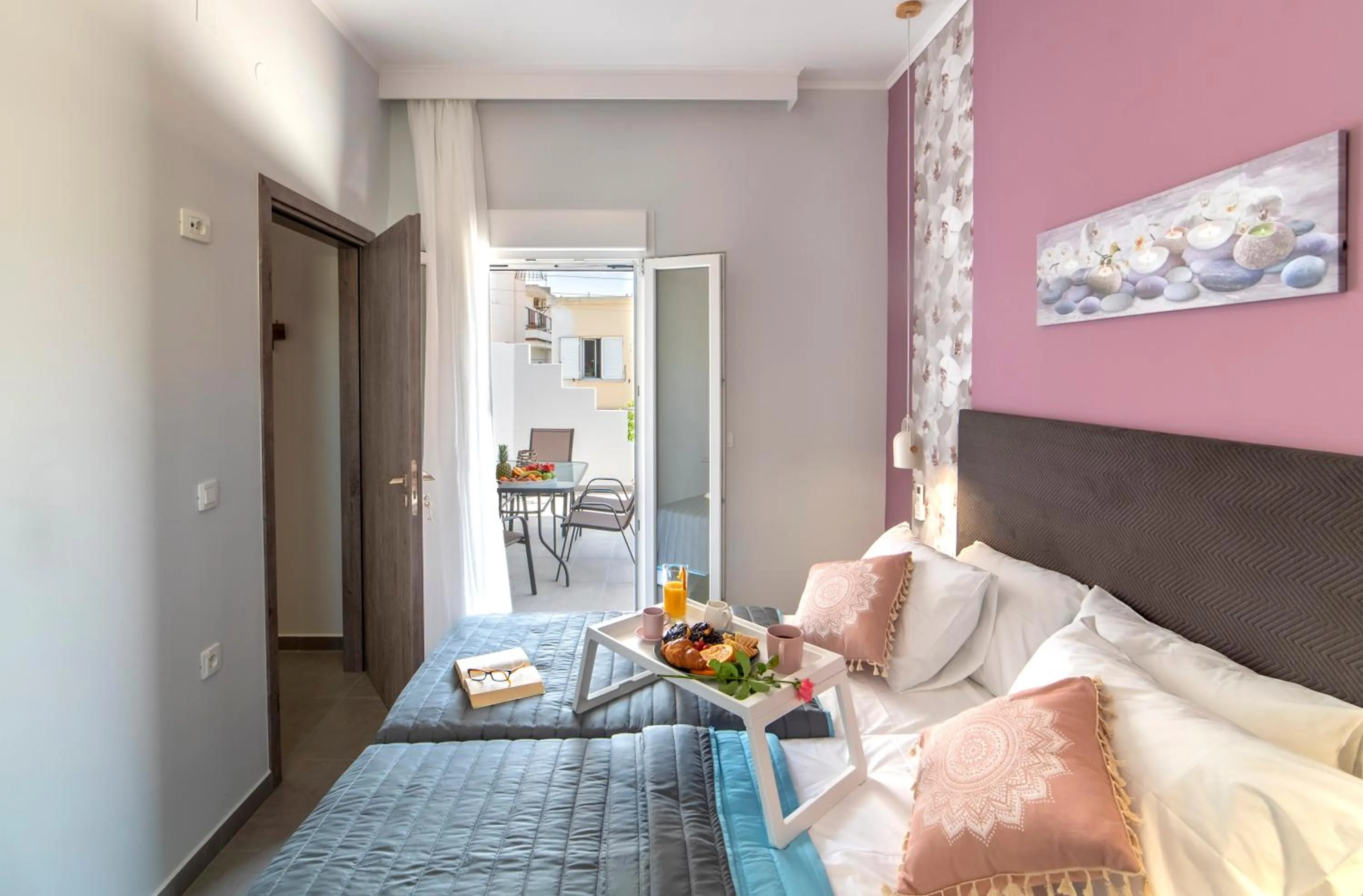 Bedroom, Bed in Chania Design Suites