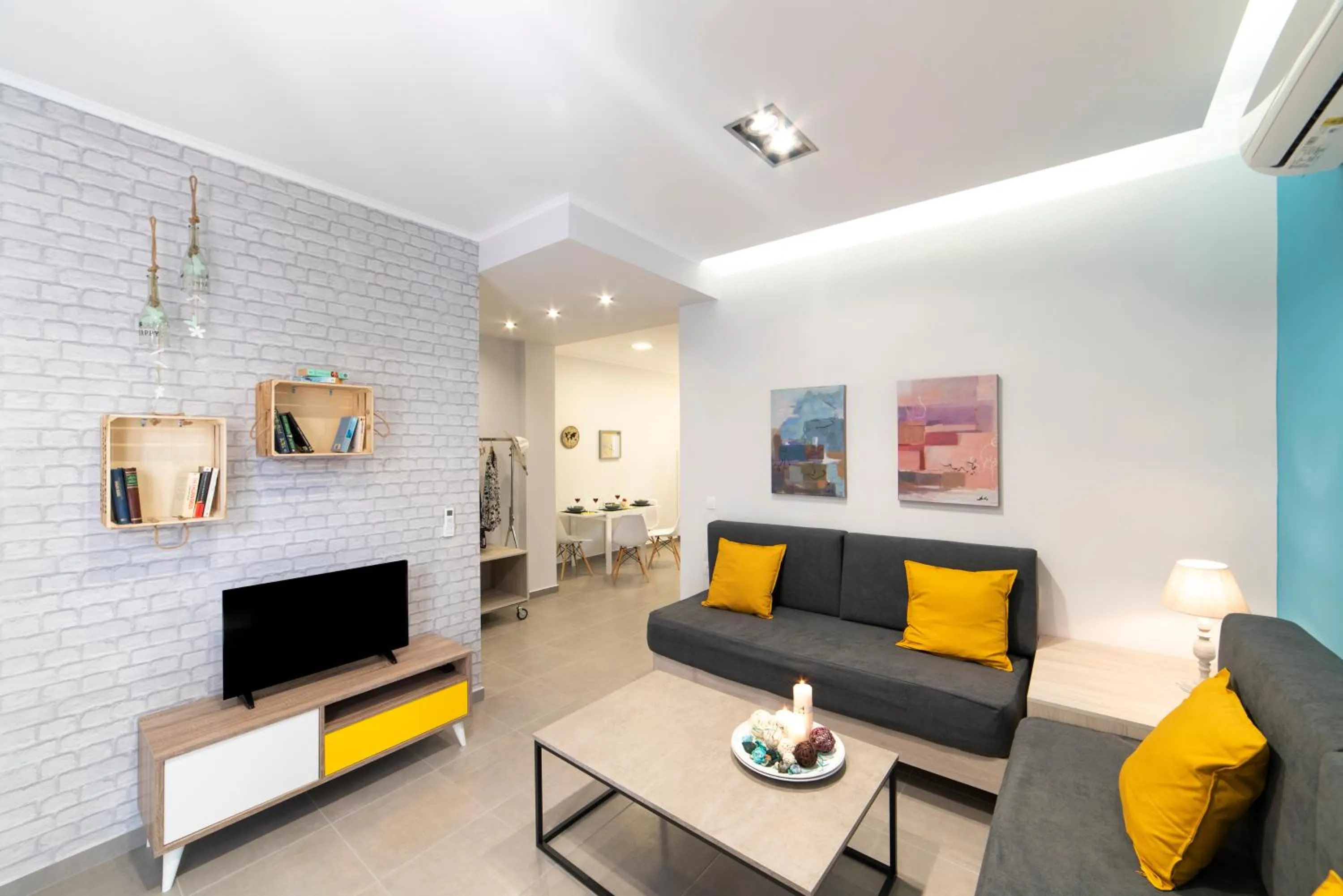 Living room in Chania Design Suites