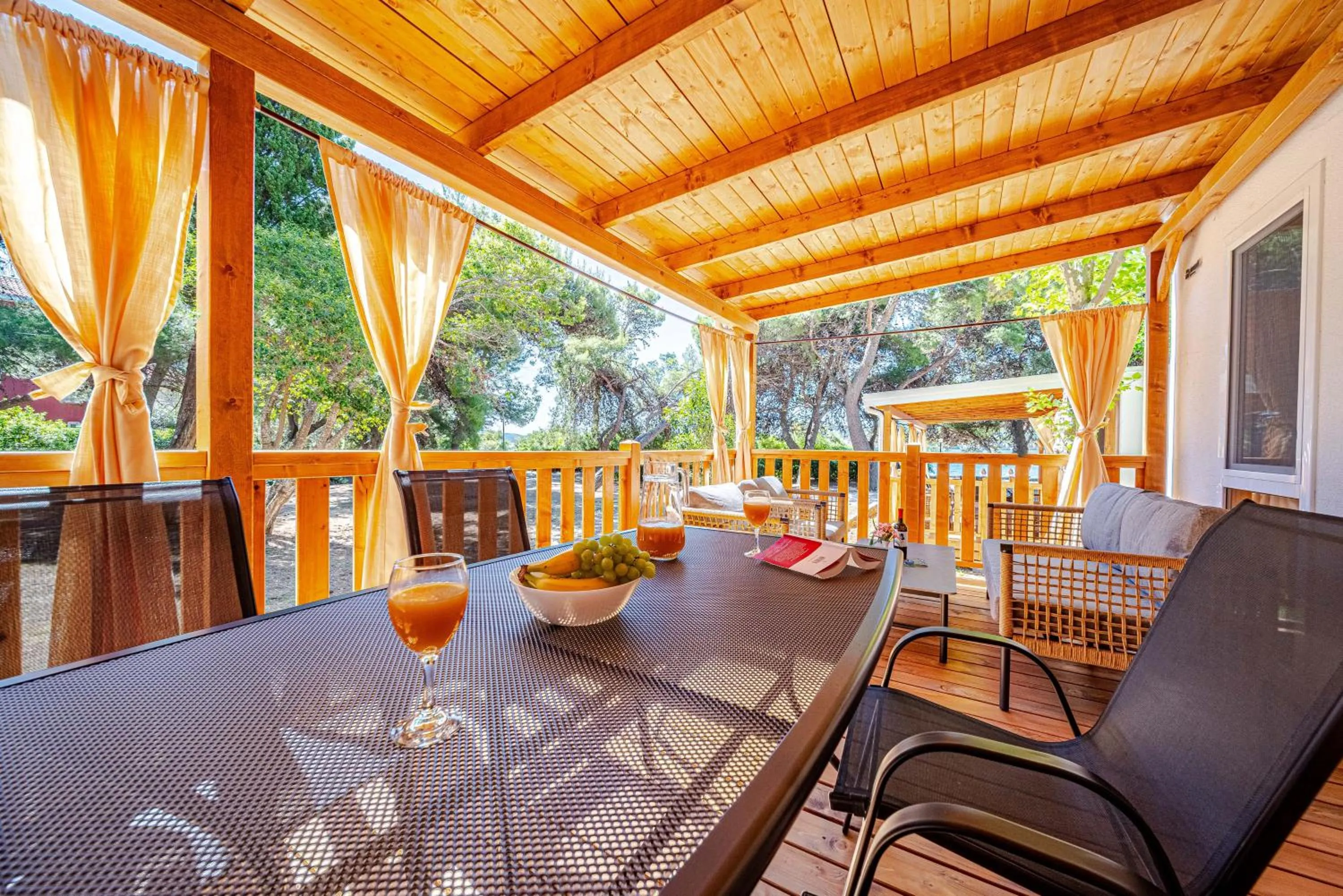 Patio in Mobile Homes Camp Perna - Adriatic Kampovi